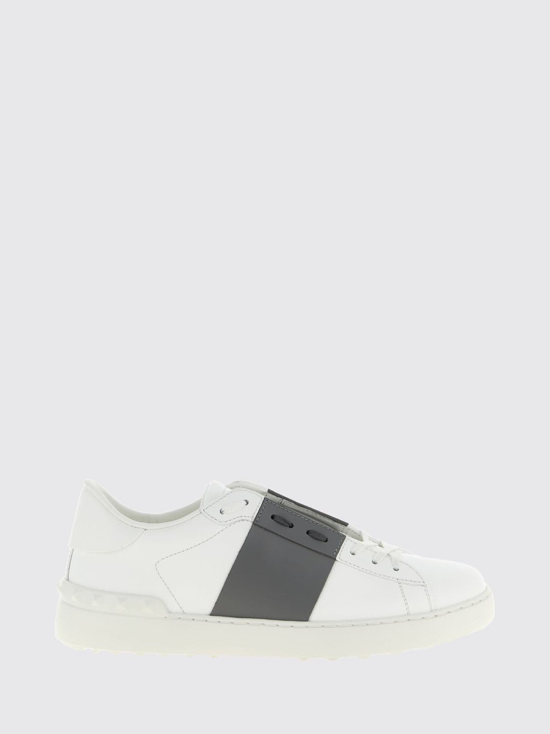 Valentino Garavani Open Calf Leather Sneakers with Contrasting Band
