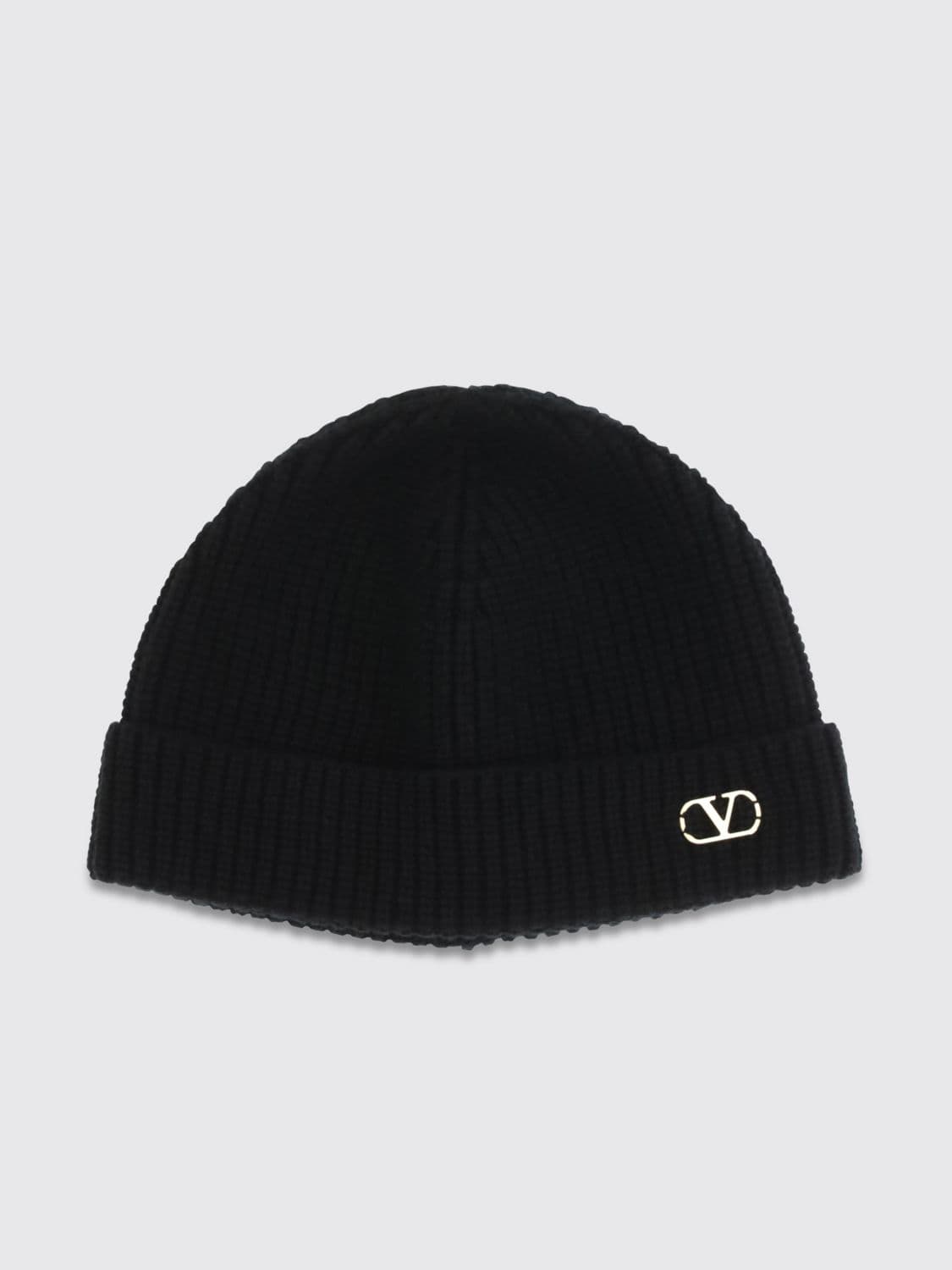 Valentino Garavani Cuffed VLogo Signature Cashmere Beanie Hat · OS
