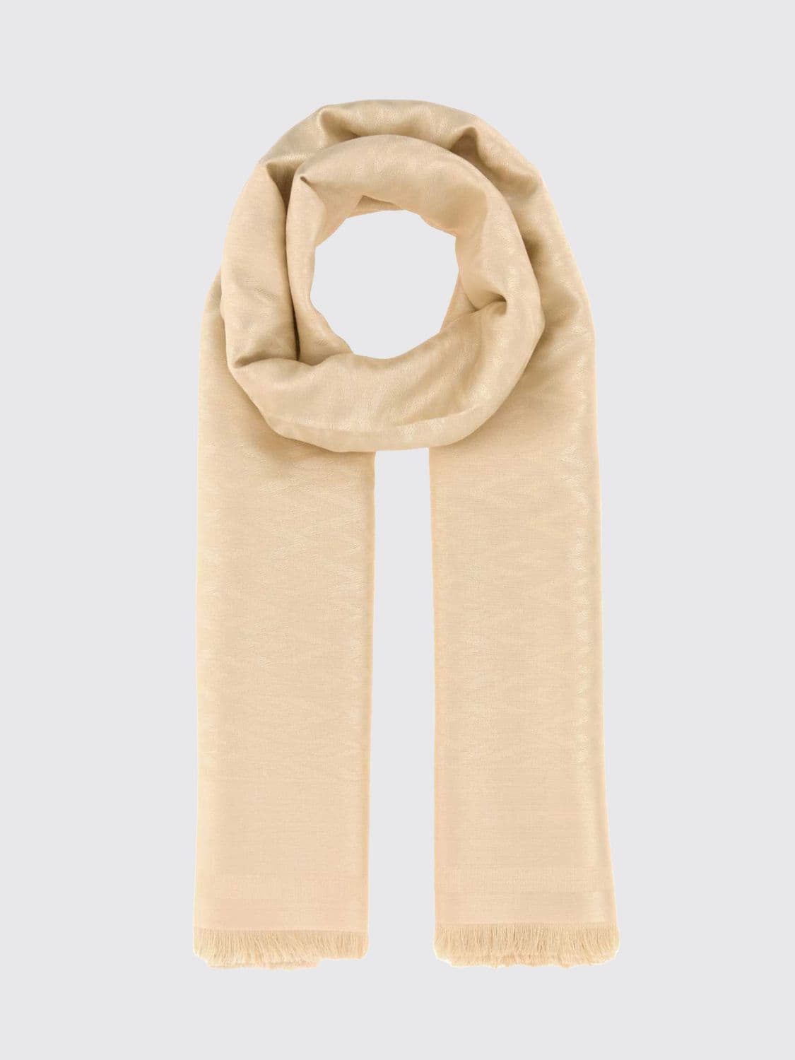Valentino Garavani Silk and Wool Blend Scarf with Jacquard Monogram