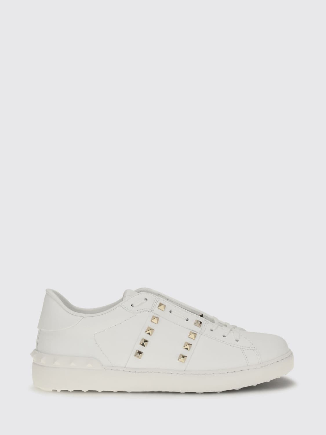 Valentino Garavani Rockstud Untitled Calf Leather Sneakers with Studs