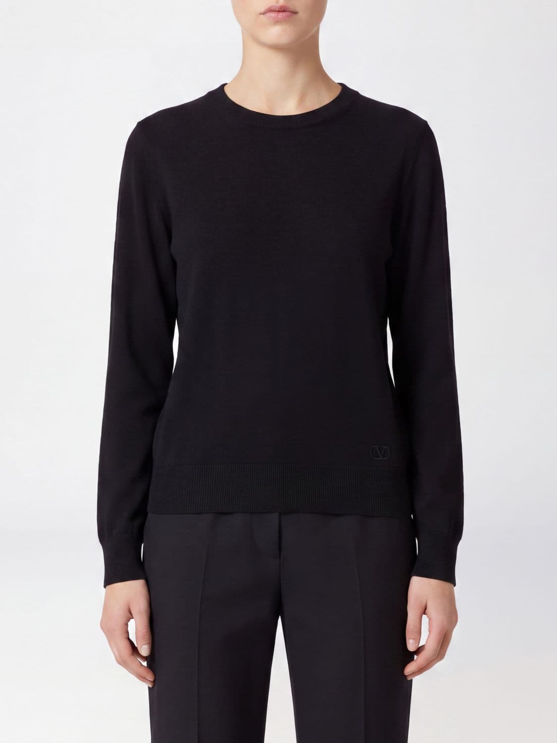 Valentino Garavani Slim Fit Crewneck Jumper in 100% Virgin Wool
