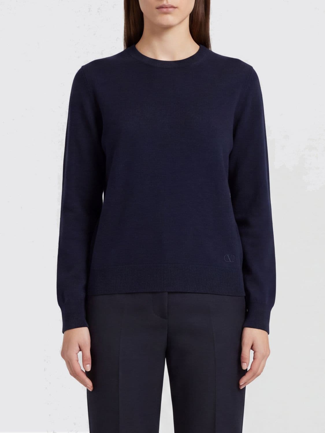 Valentino Garavani Slim Fit Crewneck Jumper in 100% Virgin Wool