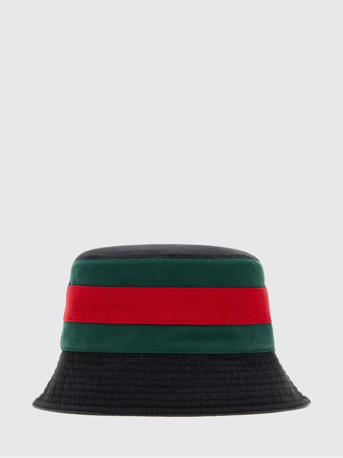 Gucci Cotton Twill Bucket Hat with Web Stripe Detail