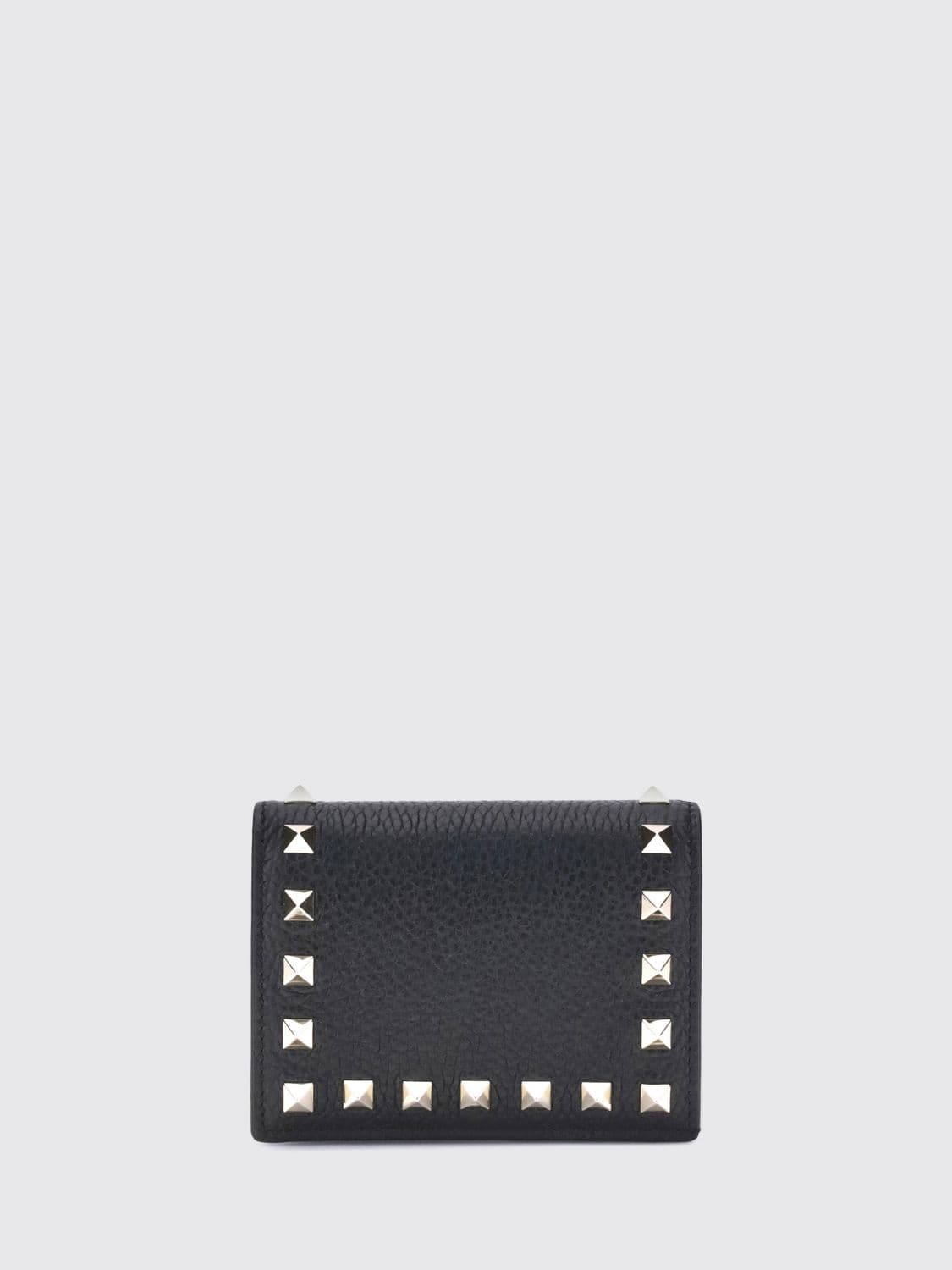 Valentino Garavani Rockstud Small Bifold Wallet in Grained Calf Leather with Studs