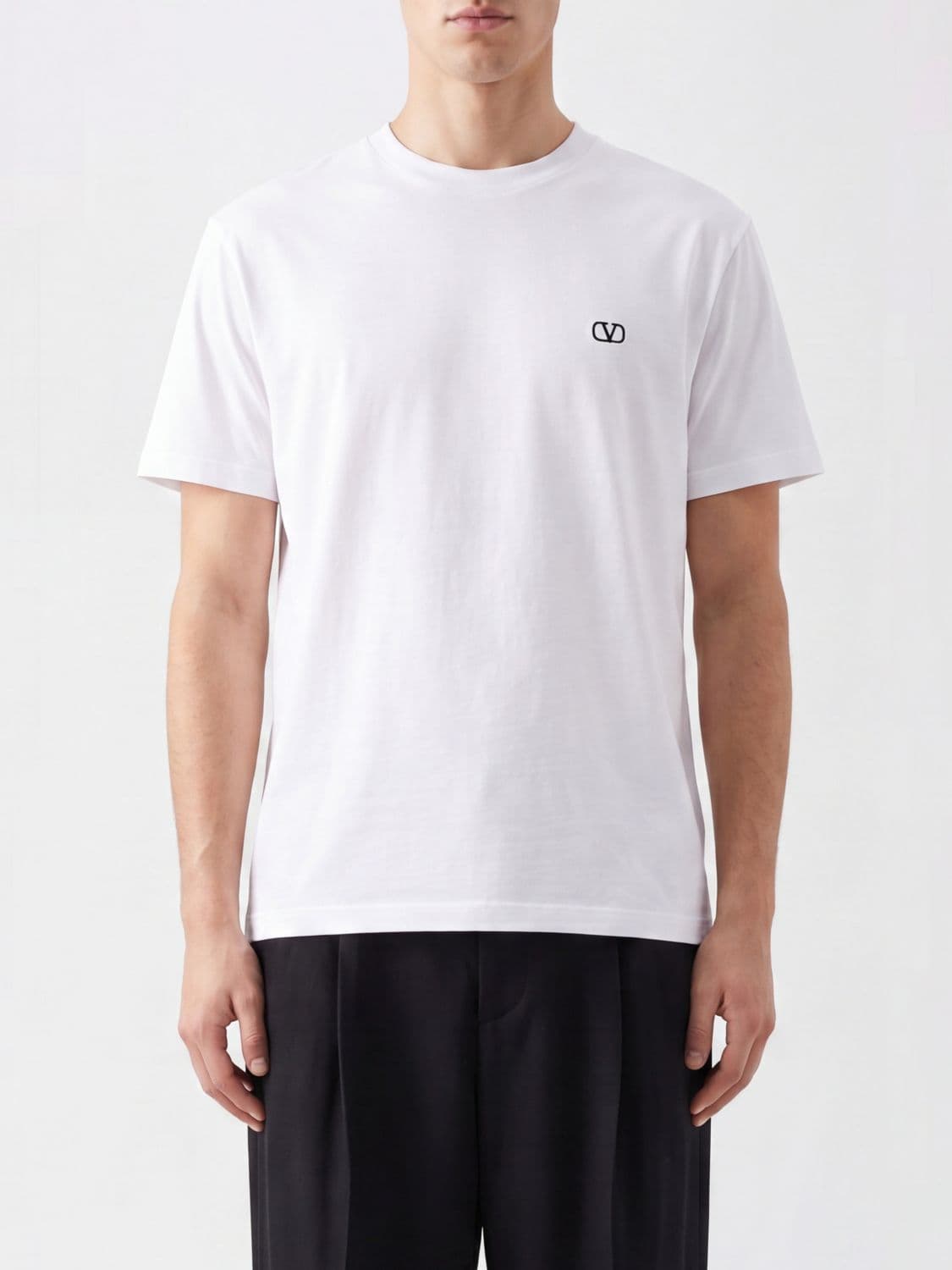 Valentino VLogo Signature Cotton T-shirt with Contrasting Logo