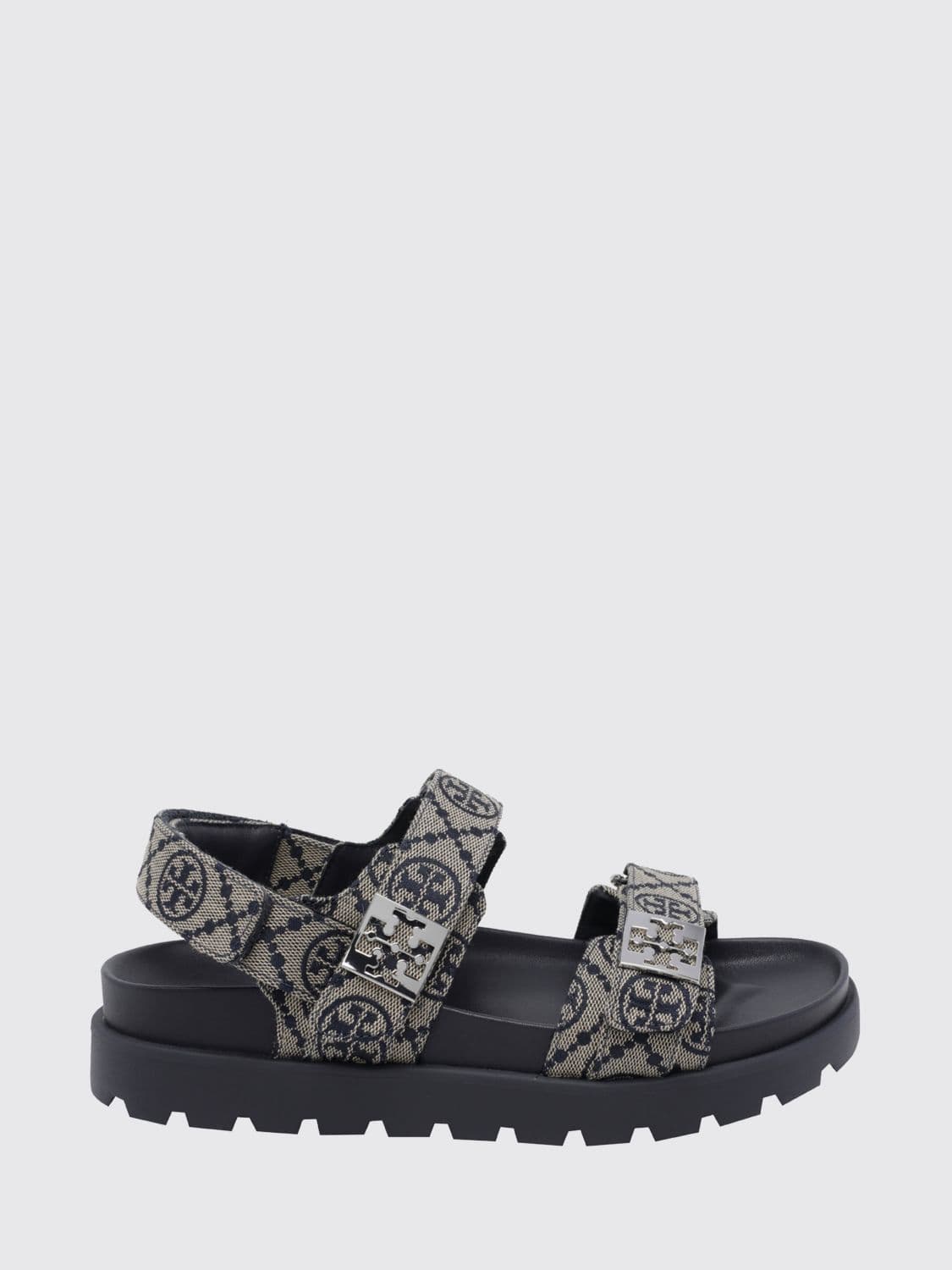 Tory Burch Mellow Double T Jacquard Canvas Platform Sandals · 10