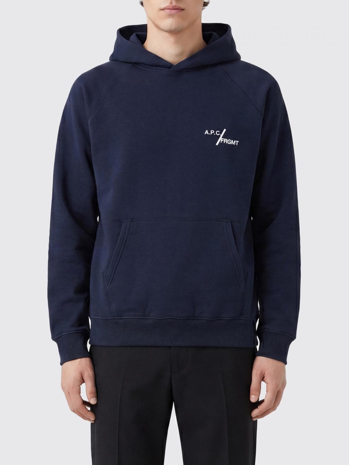 A.p.c. A. P.C. x Fragment Cotton Hoodie with Contrast Logo