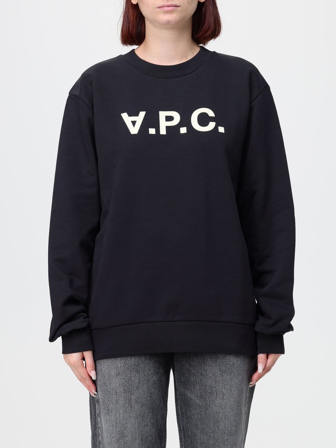 A.p.c. A. P.C. Crewneck Sweatshirt in Organic Cotton with Contrast Logo