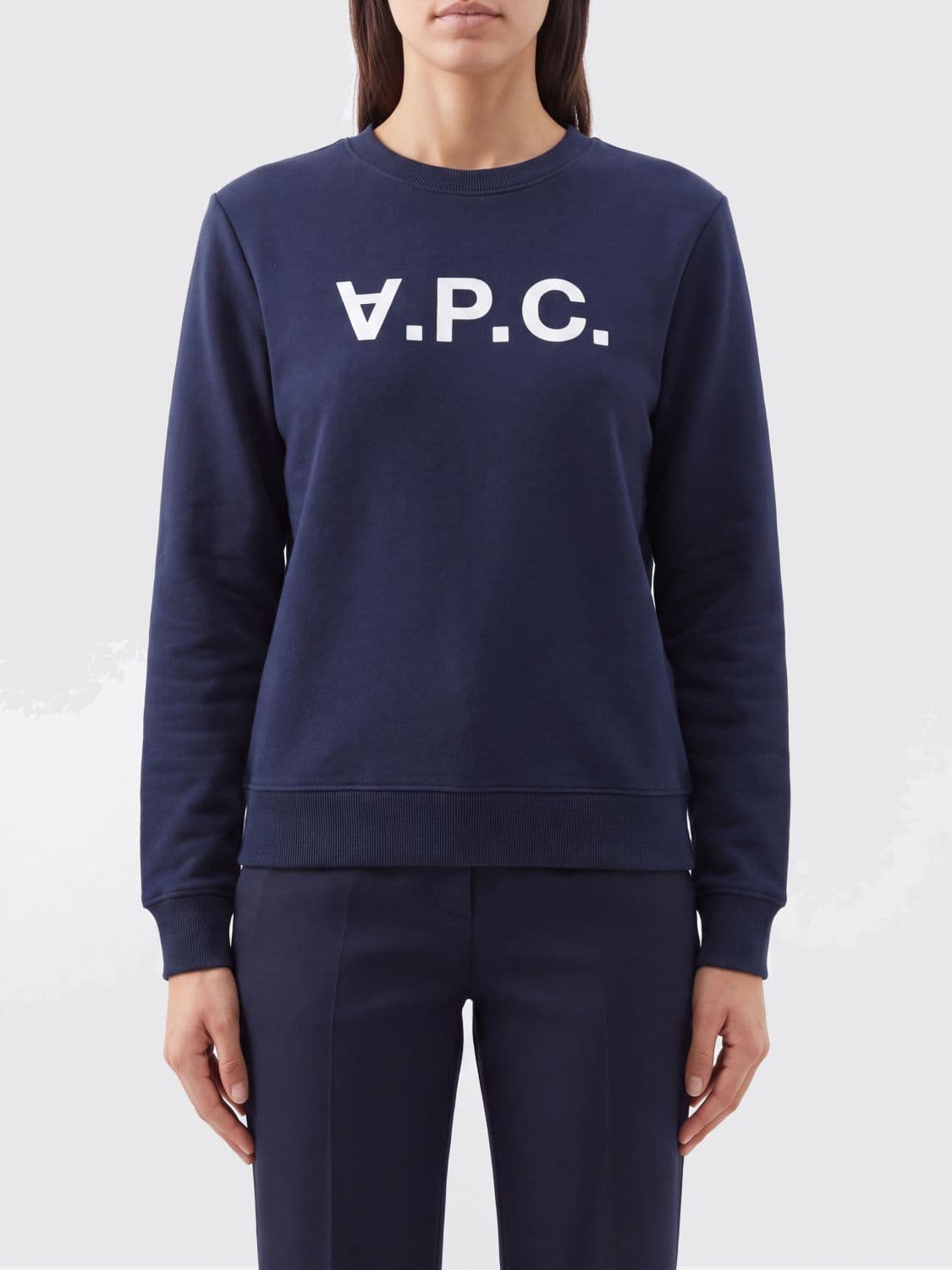 A.p.c. A. P.C. Crewneck Sweatshirt in Organic Cotton with Contrast Logo