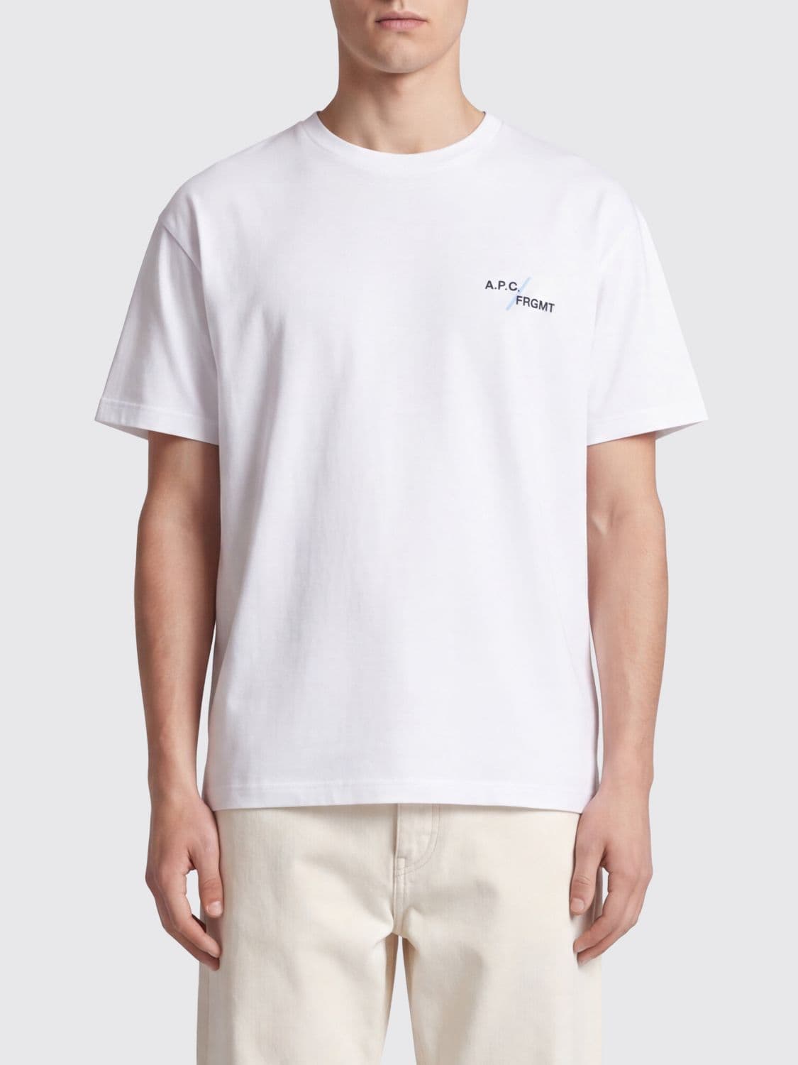 A.p.c. A. P.C. Cotton T-shirt with Contrast Logo and Dropped Shoulders