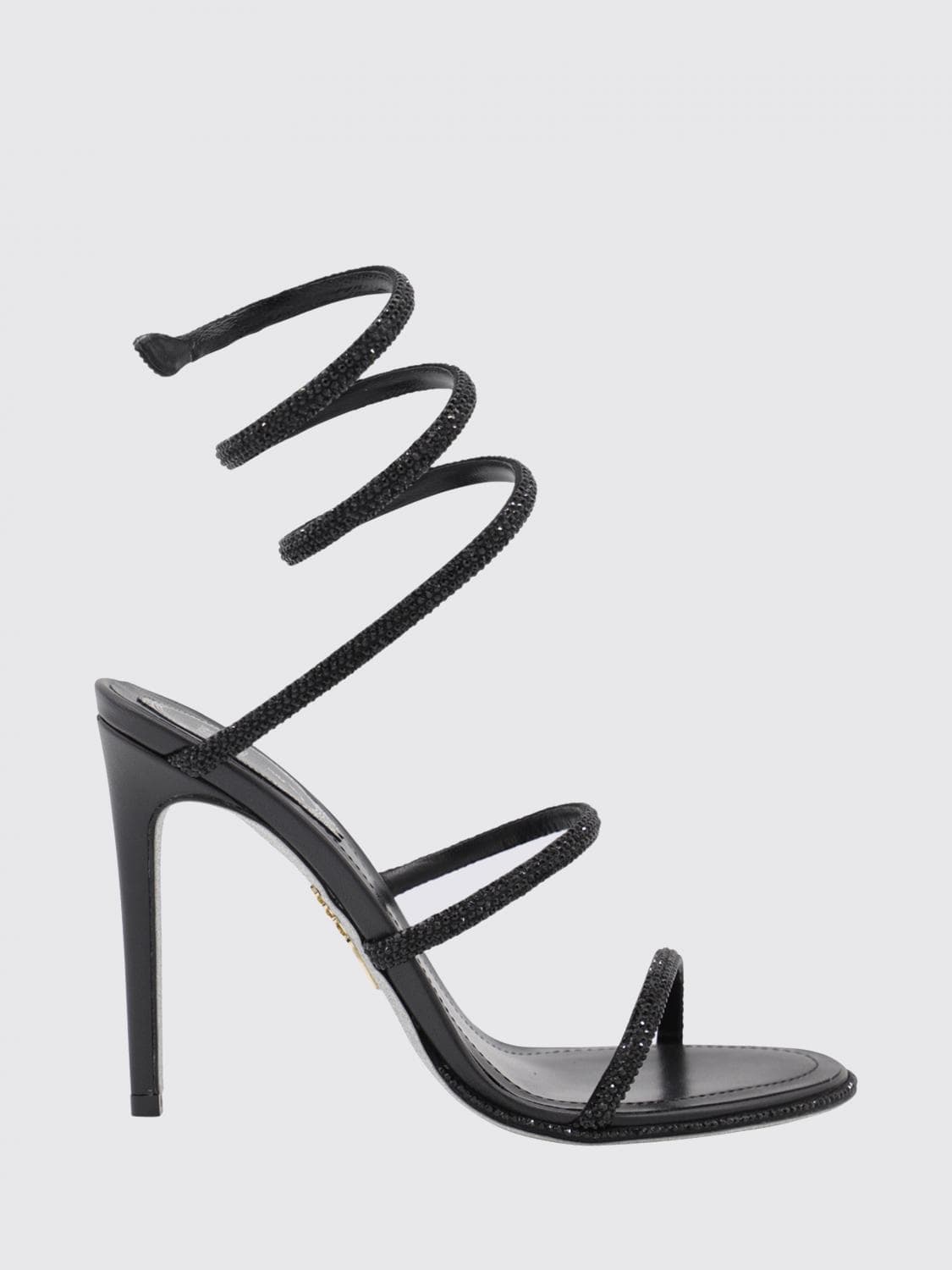 Rene Caovilla Cleo Crystal-Embellished Spiral Strap High-Heeled Sandals