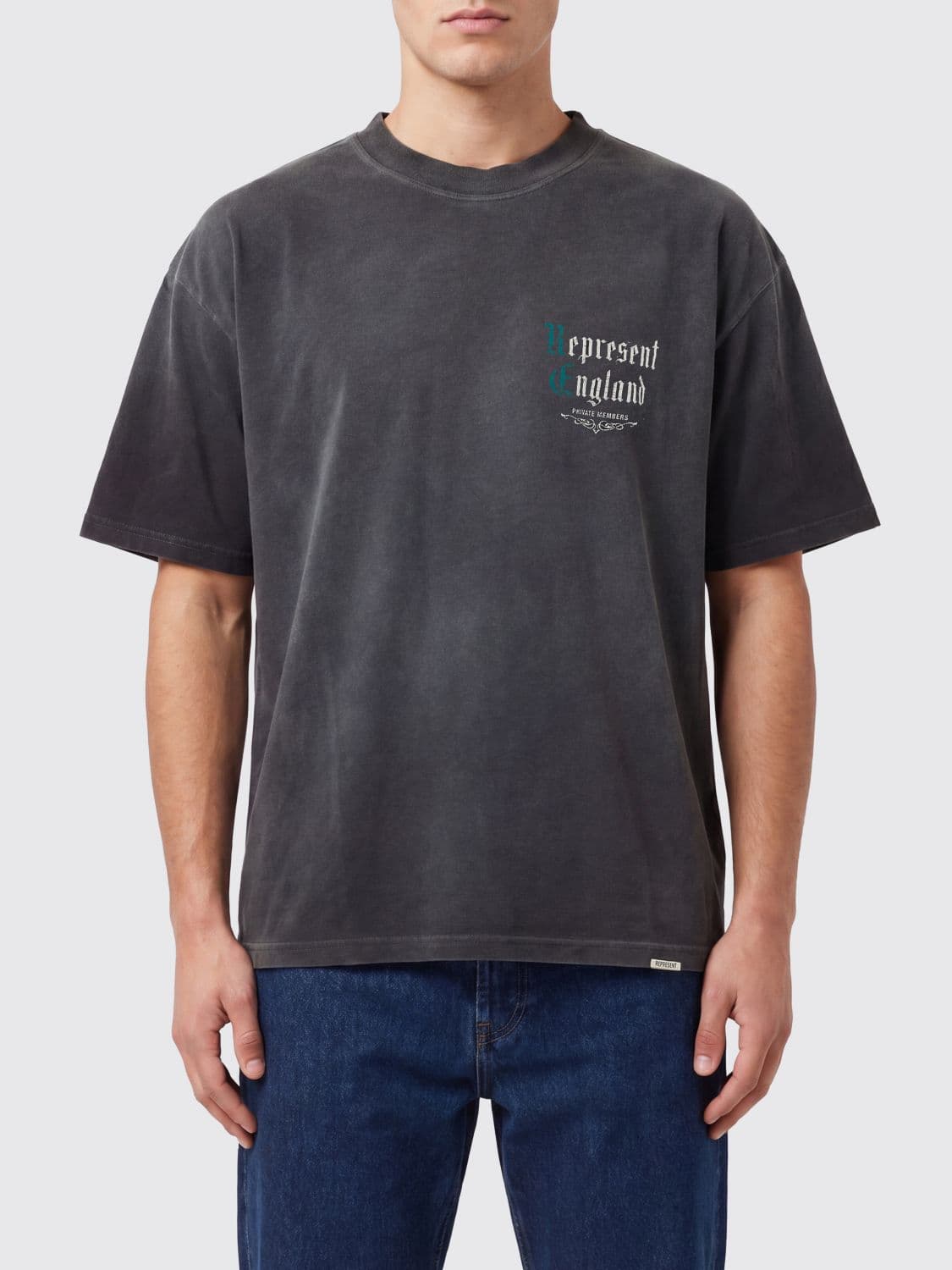 Represent Crewneck T-shirt in Organic Cotton and Hemp with Contrasting Logo