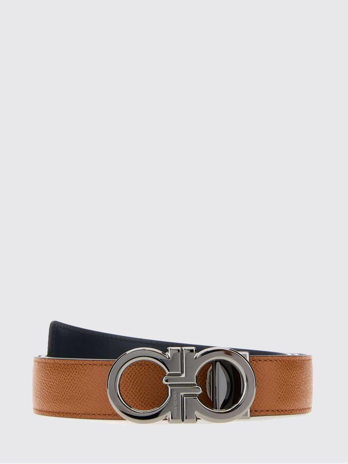 Ferragamo Reversible Leather Belt with Gancini Buckle