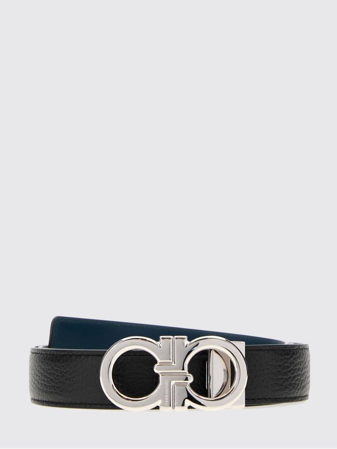 Ferragamo Reversible Leather Belt with Gancini Buckle