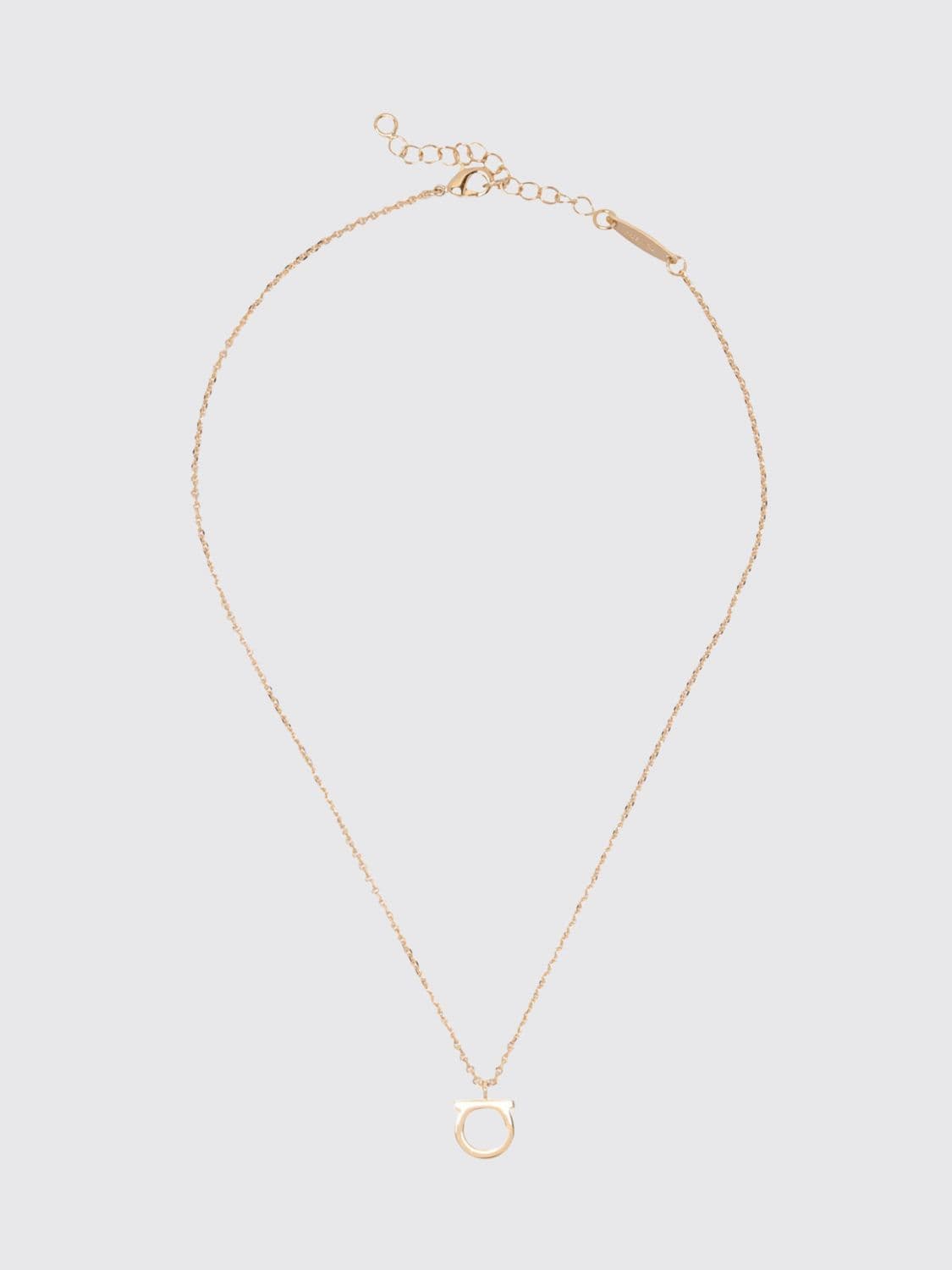 Ferragamo Gancini Brass Necklace with Sliding Pendant