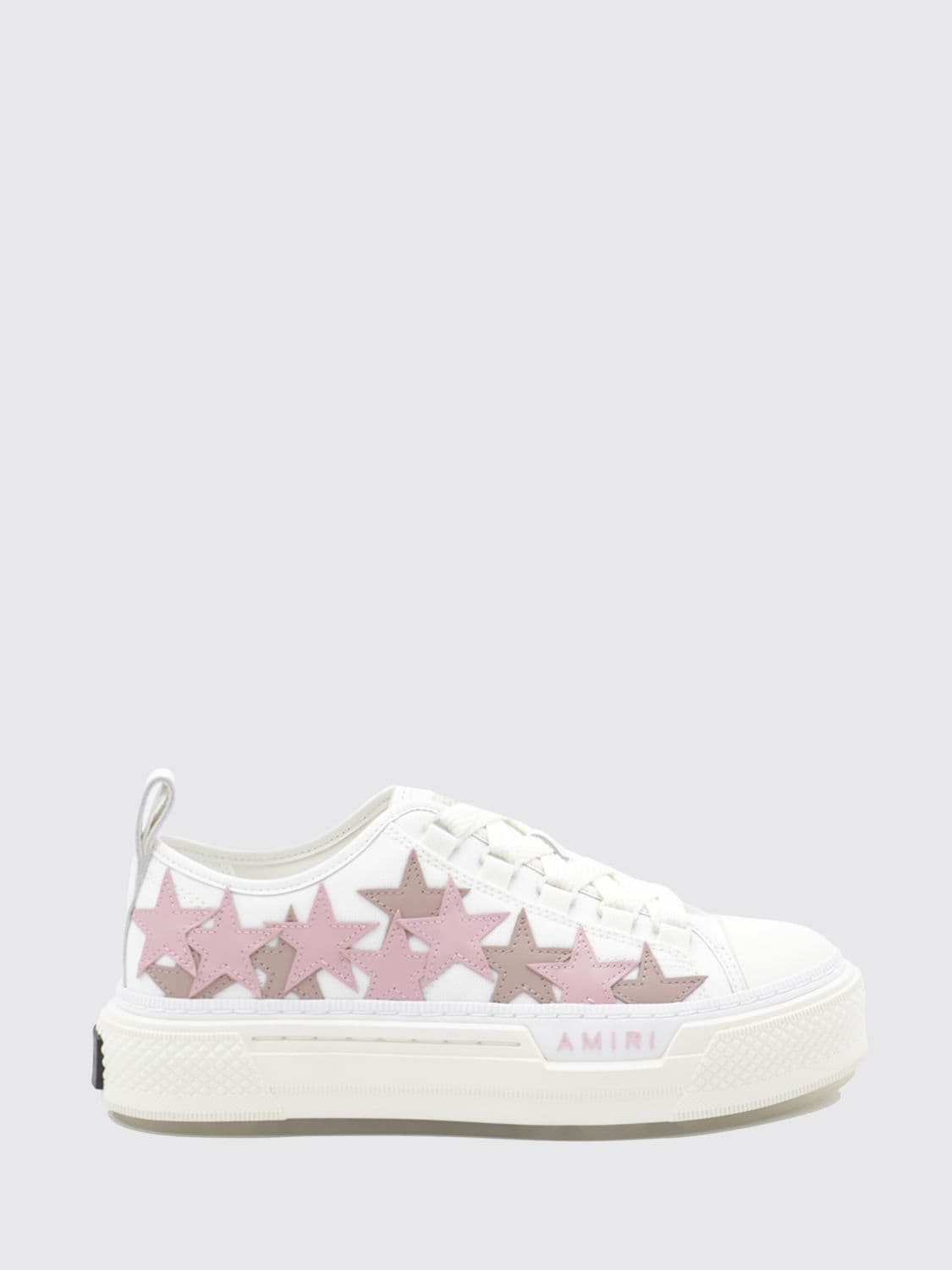Amiri Stars Court Low-Top Trainers in Leather and Canvas with Star Appliqués