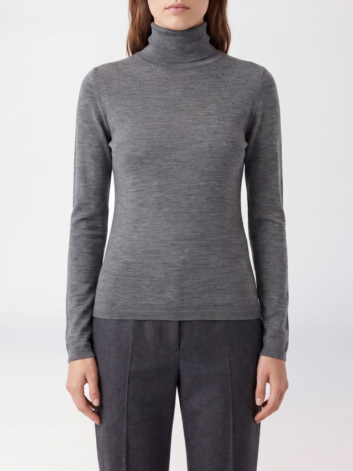 Brunello Cucinelli Slim Fit Long-Sleeved Cashmere and Silk Turtleneck Jumper