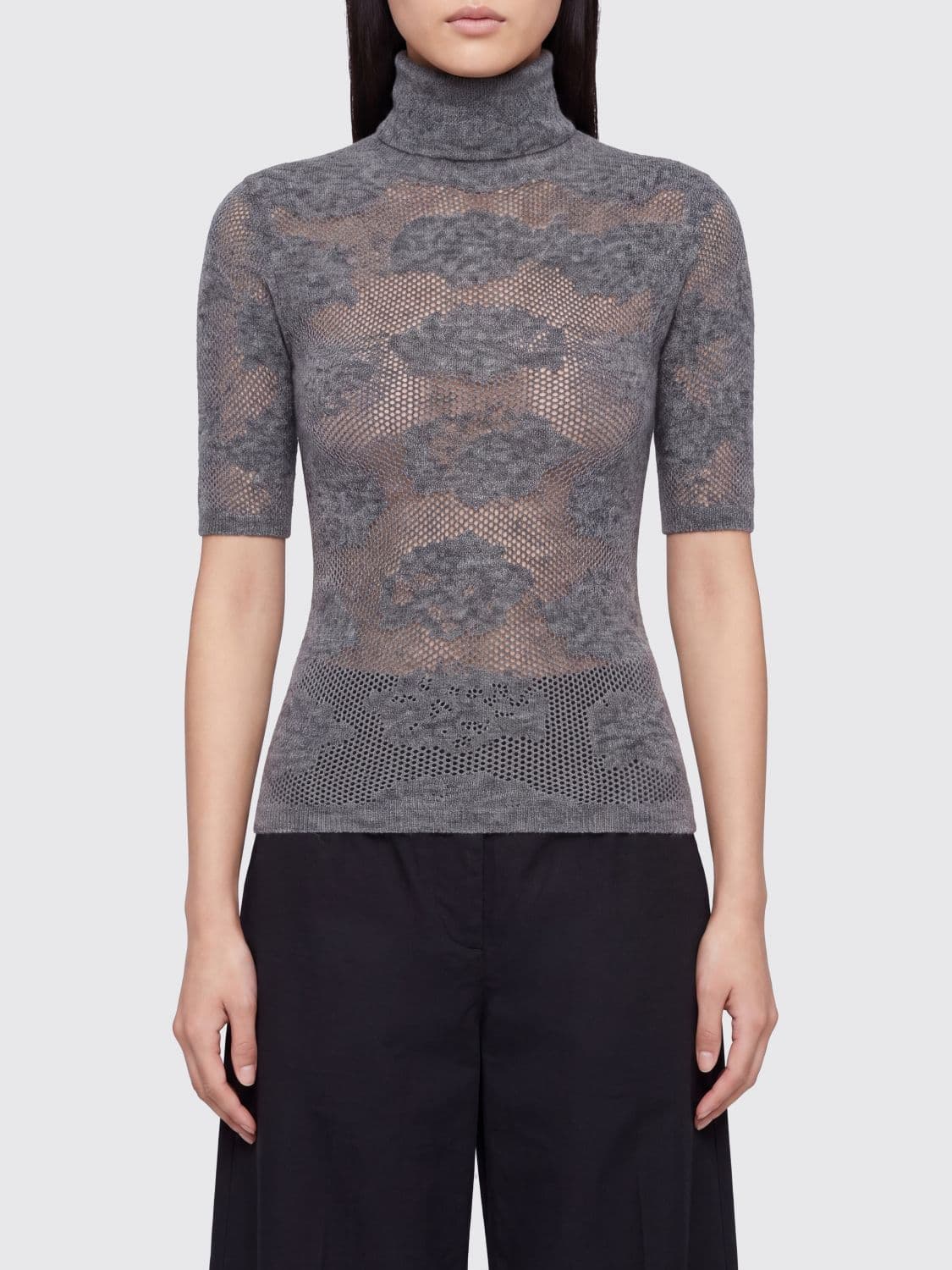 Brunello Cucinelli Slim Fit High Neck Jumper in Silk, Alpaca and Wool