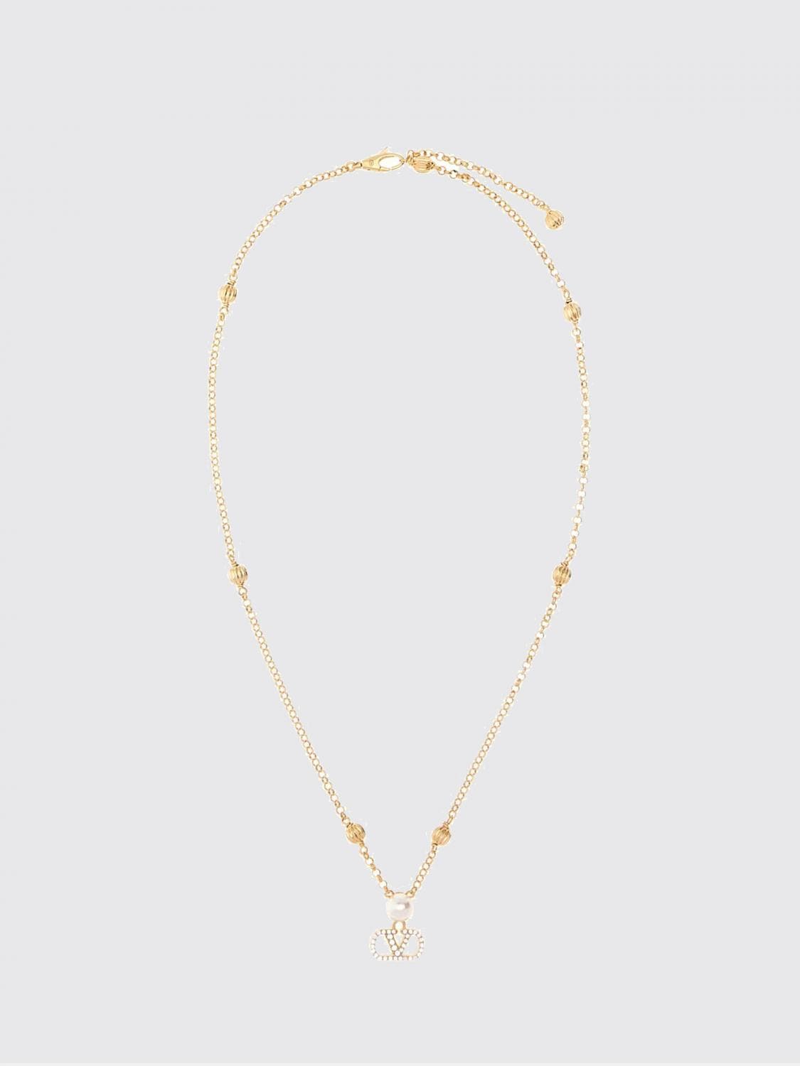 Valentino Garavani VLogo Signature Necklace with Pearls and Crystals · OS