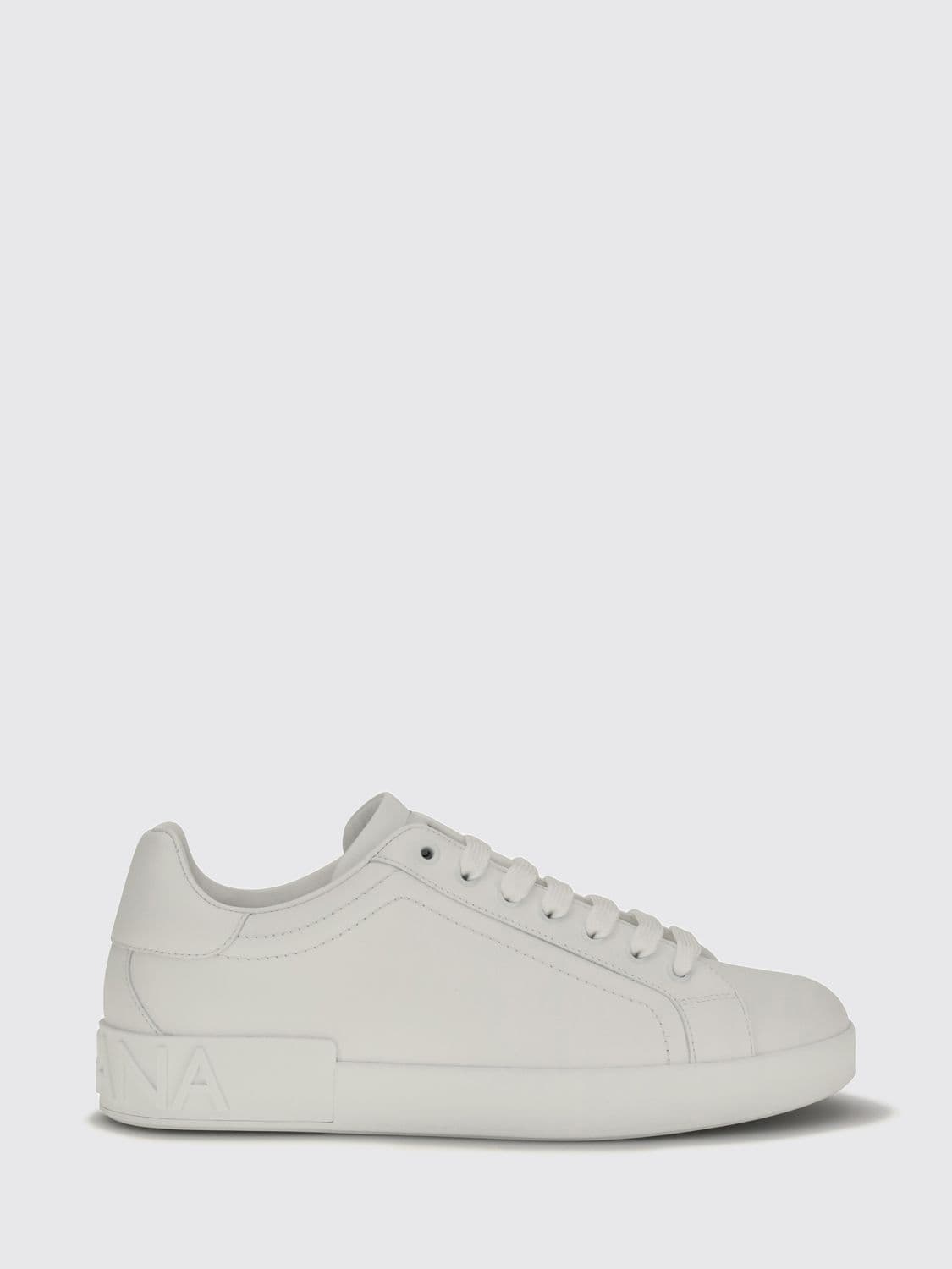 Dolce & Gabbana Portofino Smooth Calfskin Sneakers with Logo