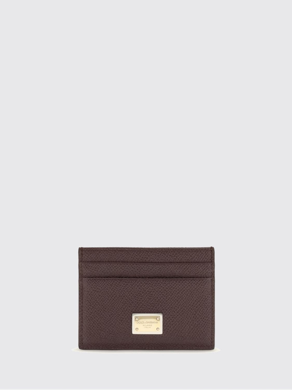 Dolce & Gabbana Grained Calfskin Card Holder with Metallic Logo · OS