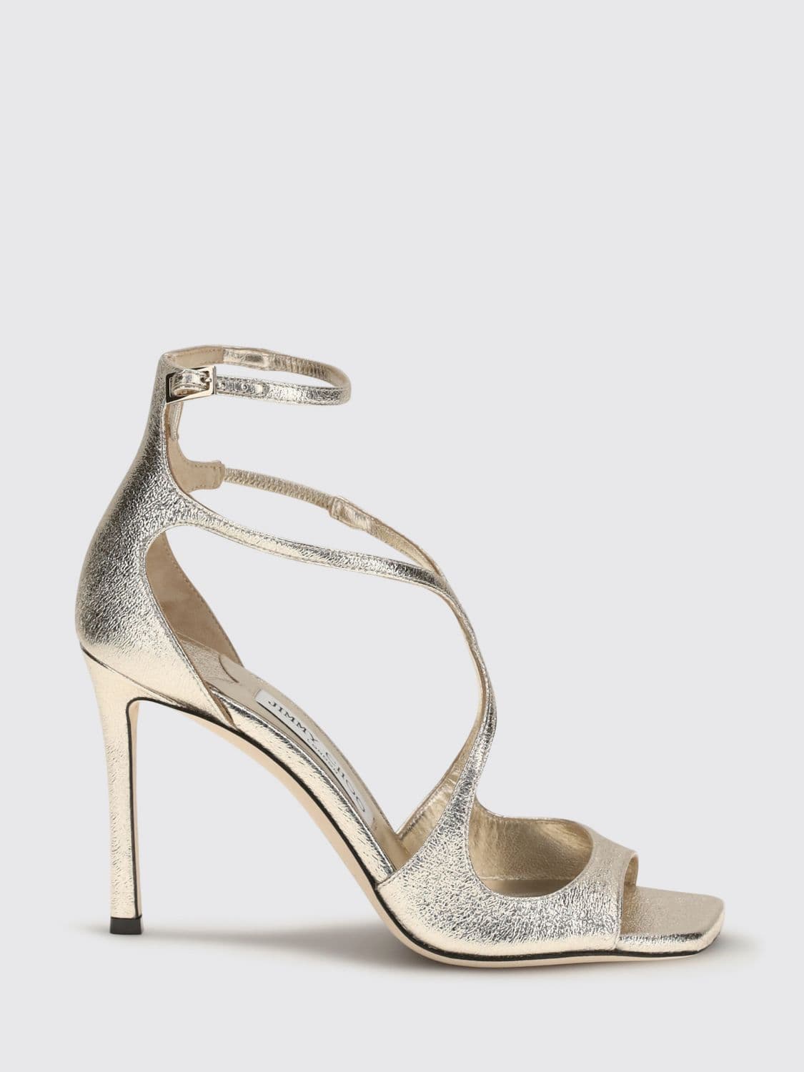 Jimmy Choo Azia Laminated Nappa High Stiletto Heel Sandals · 36