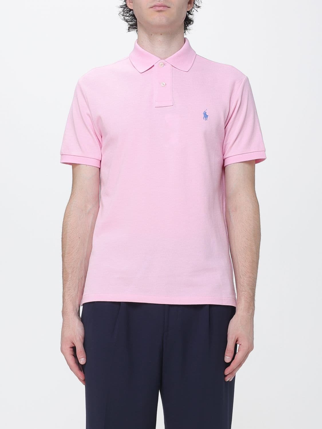 Polo Ralph Lauren Short-Sleeve Cotton Polo Shirt with Contrasting Embroidered Logo
