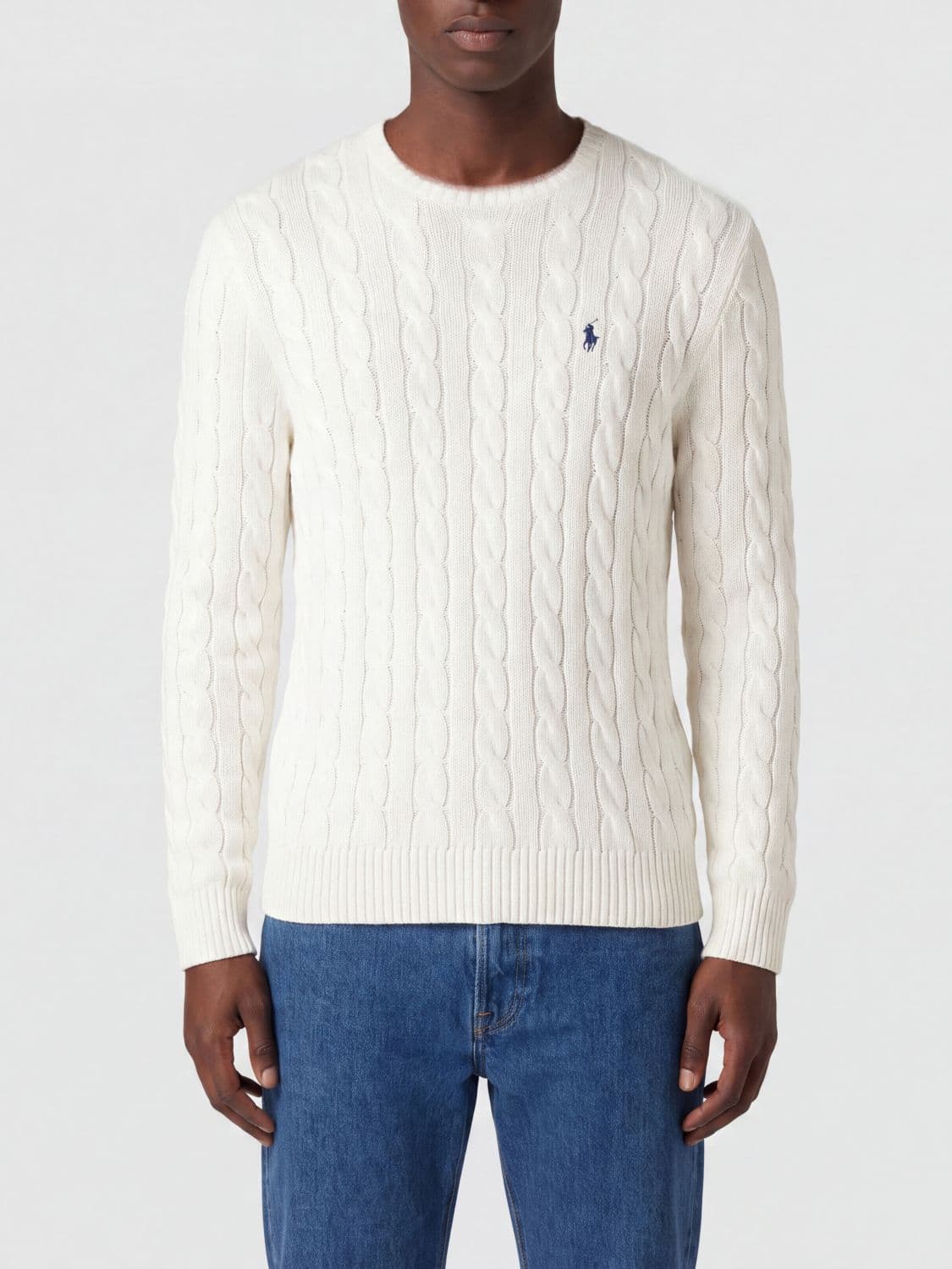 Polo Ralph Lauren Cotton Crewneck Jumper with Embroidered Pony Logo