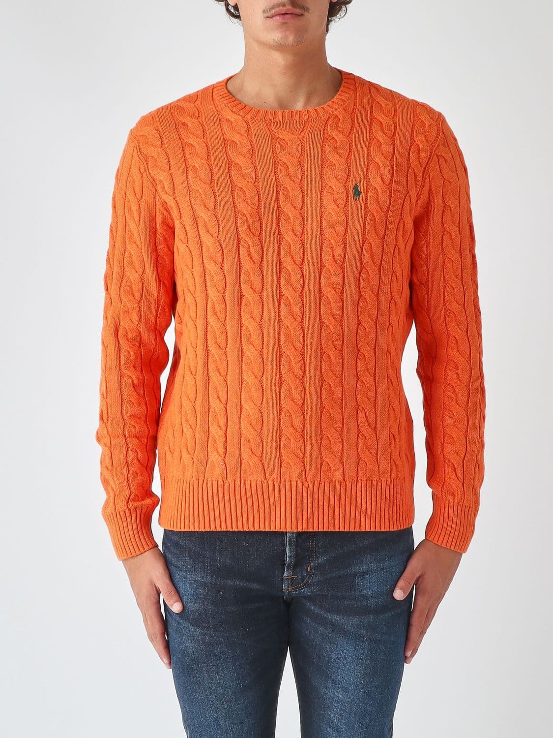 Polo Ralph Lauren Cotton Crewneck Jumper with Embroidered Pony Logo