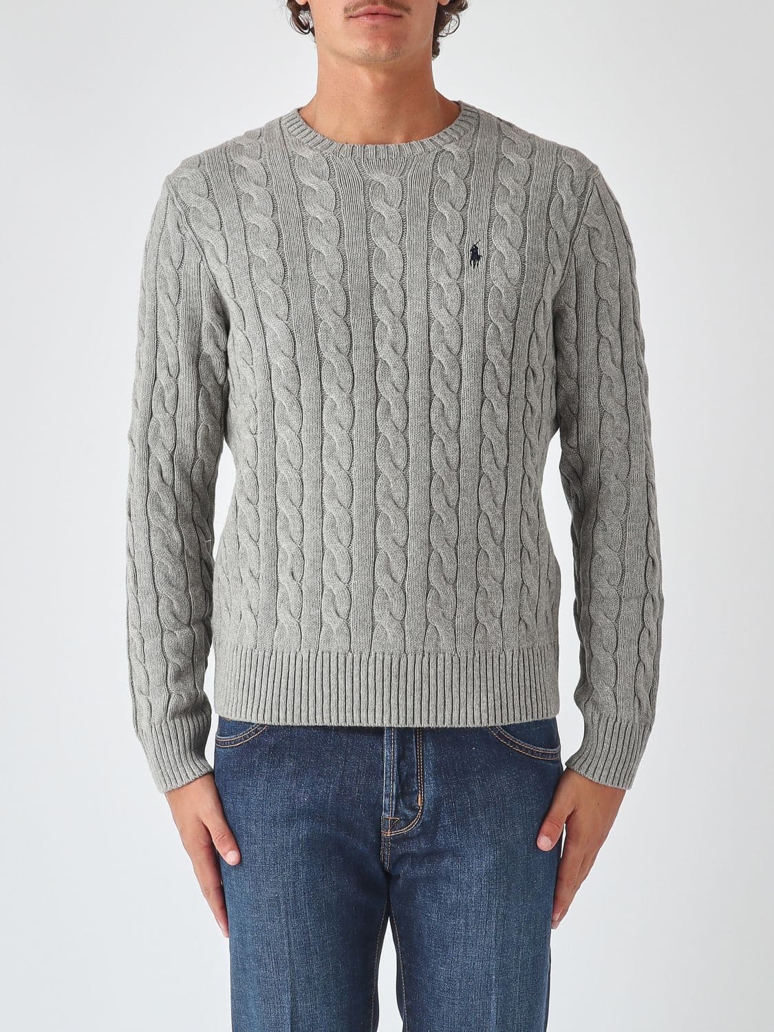 Polo Ralph Lauren Cotton Crewneck Jumper with Embroidered Pony Logo