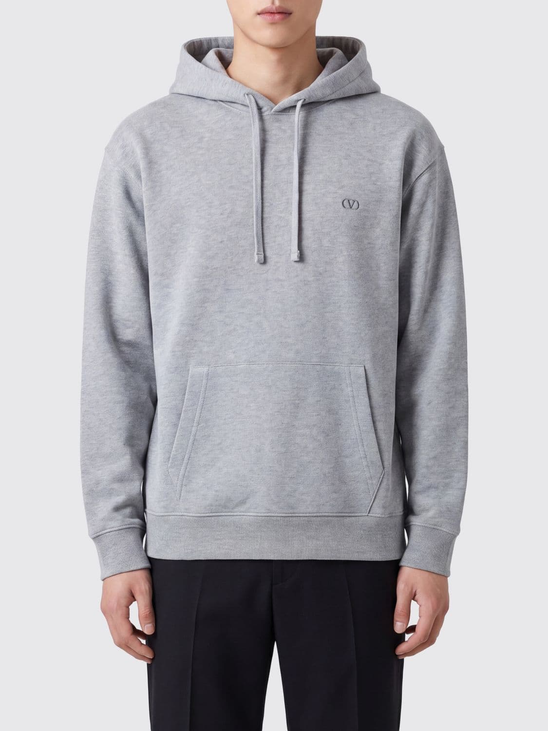 Valentino Garavani VLogo Embroidered Cotton Hoodie