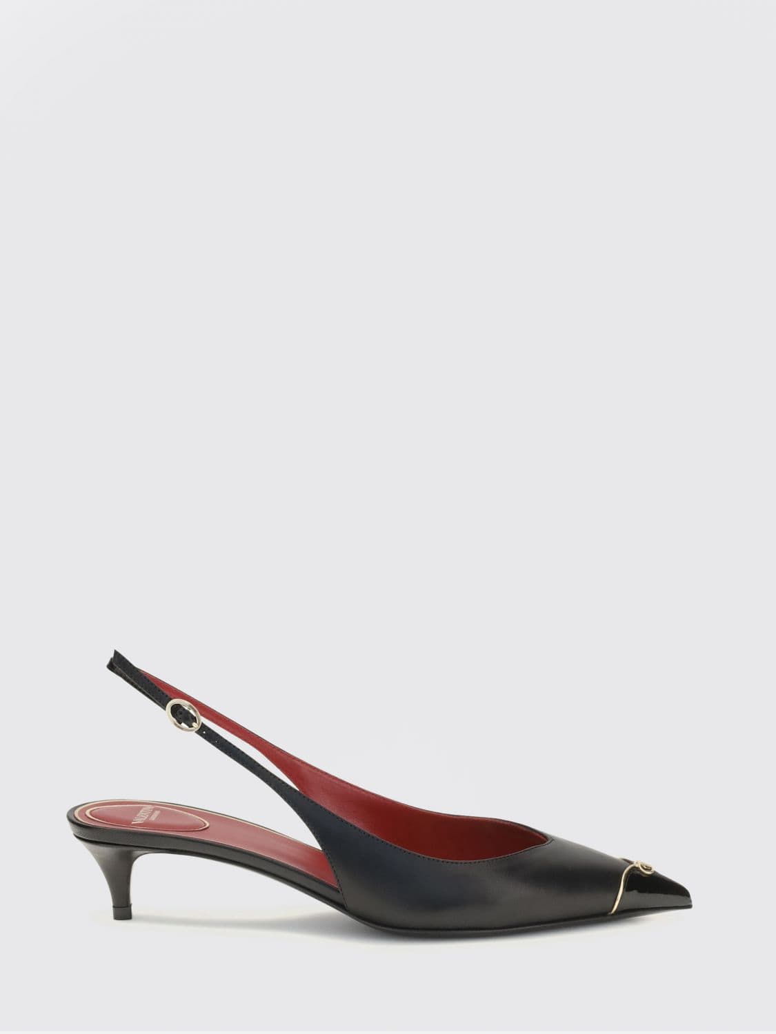 Valentino Garavani VLogo Signature Calfskin Leather Low-Heel Slingback Pumps