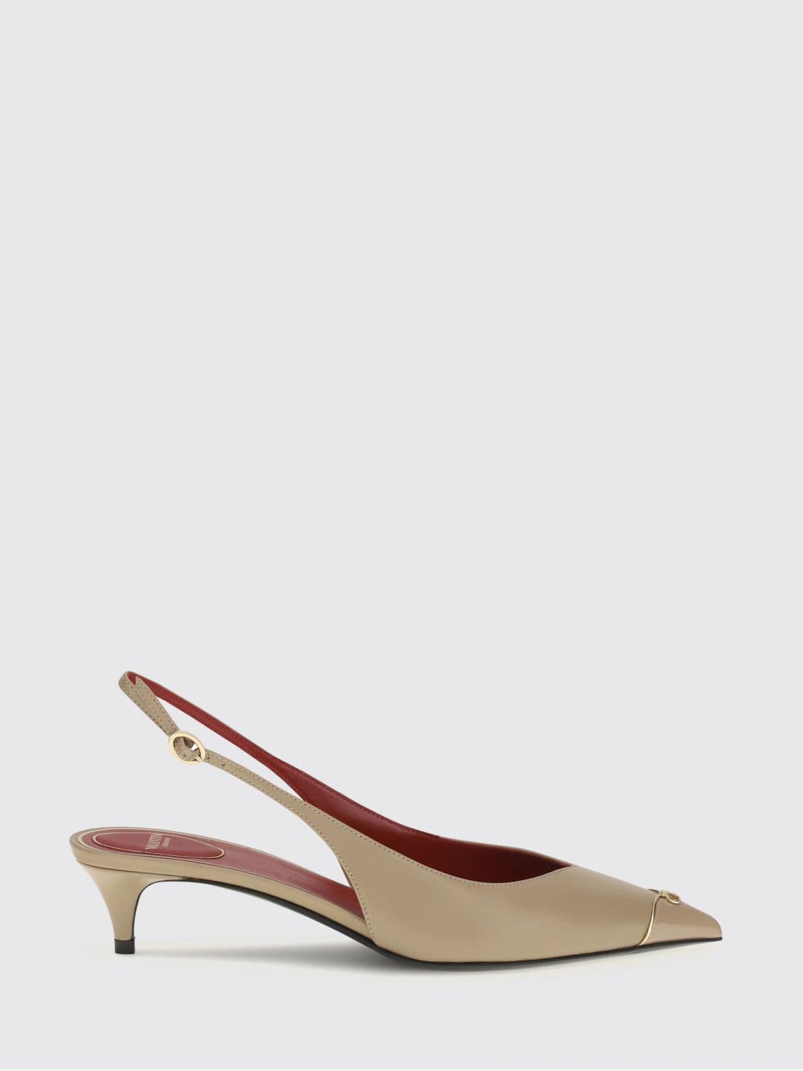 Valentino Garavani VLogo Signature Calfskin Leather Low-Heel Slingback Pumps