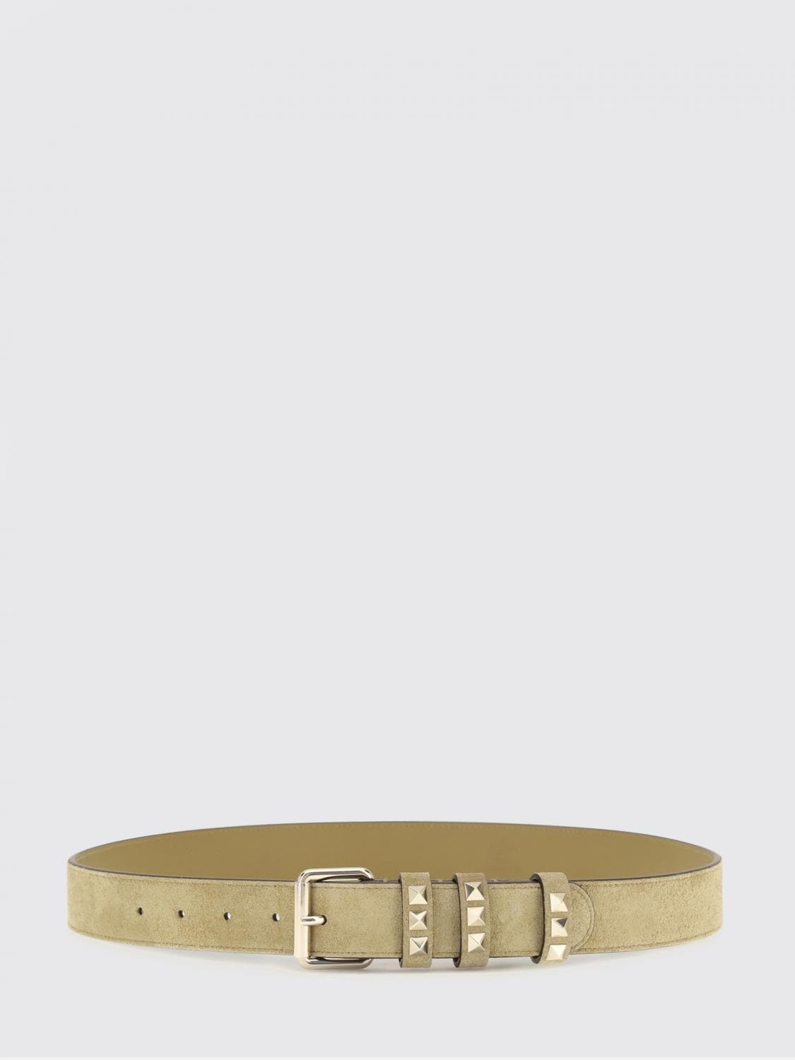 Valentino Garavani Rockstud Suede Leather Belt with Pin Buckle