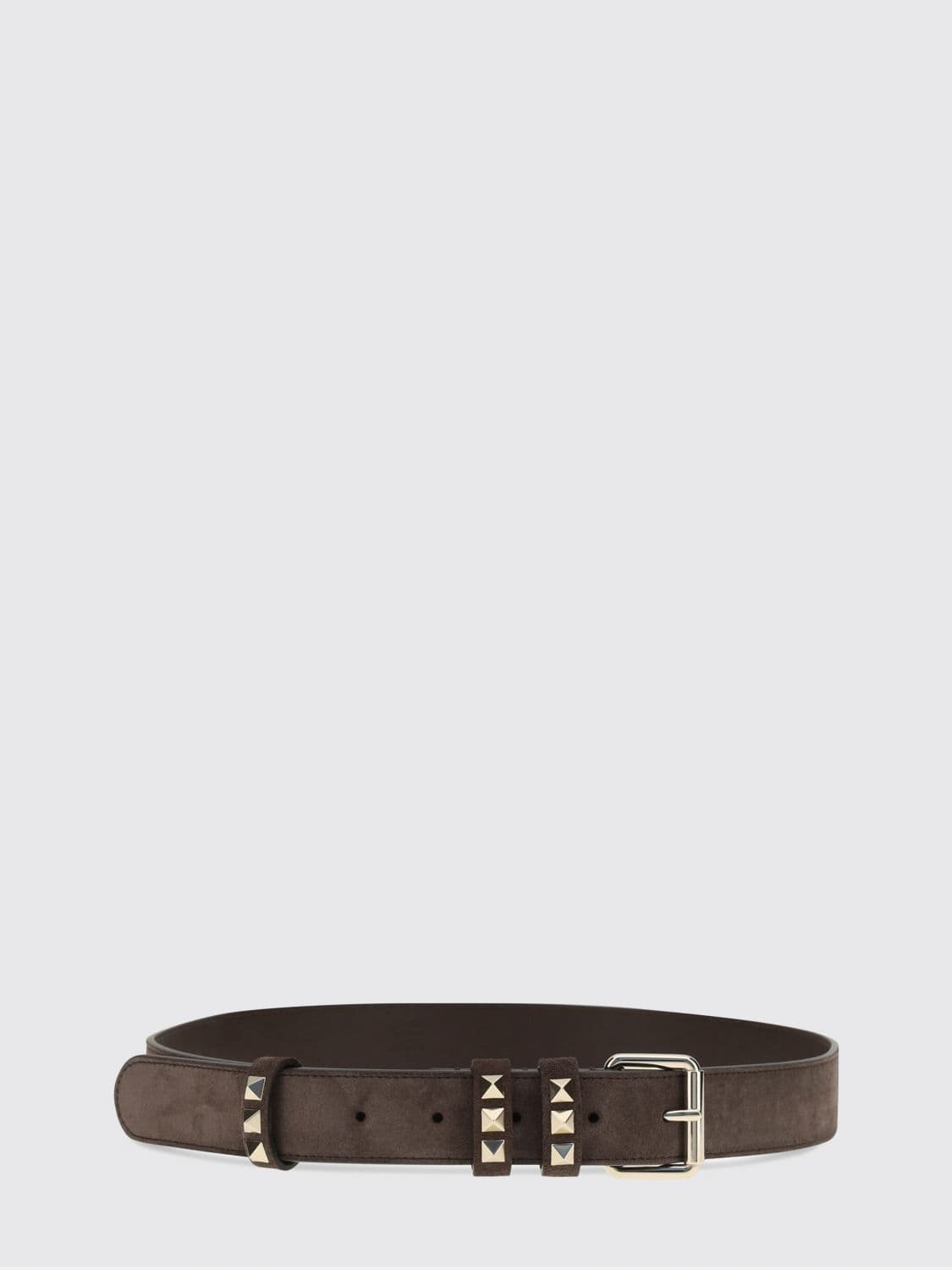 Valentino Garavani Rockstud Suede Leather Belt with Pin Buckle