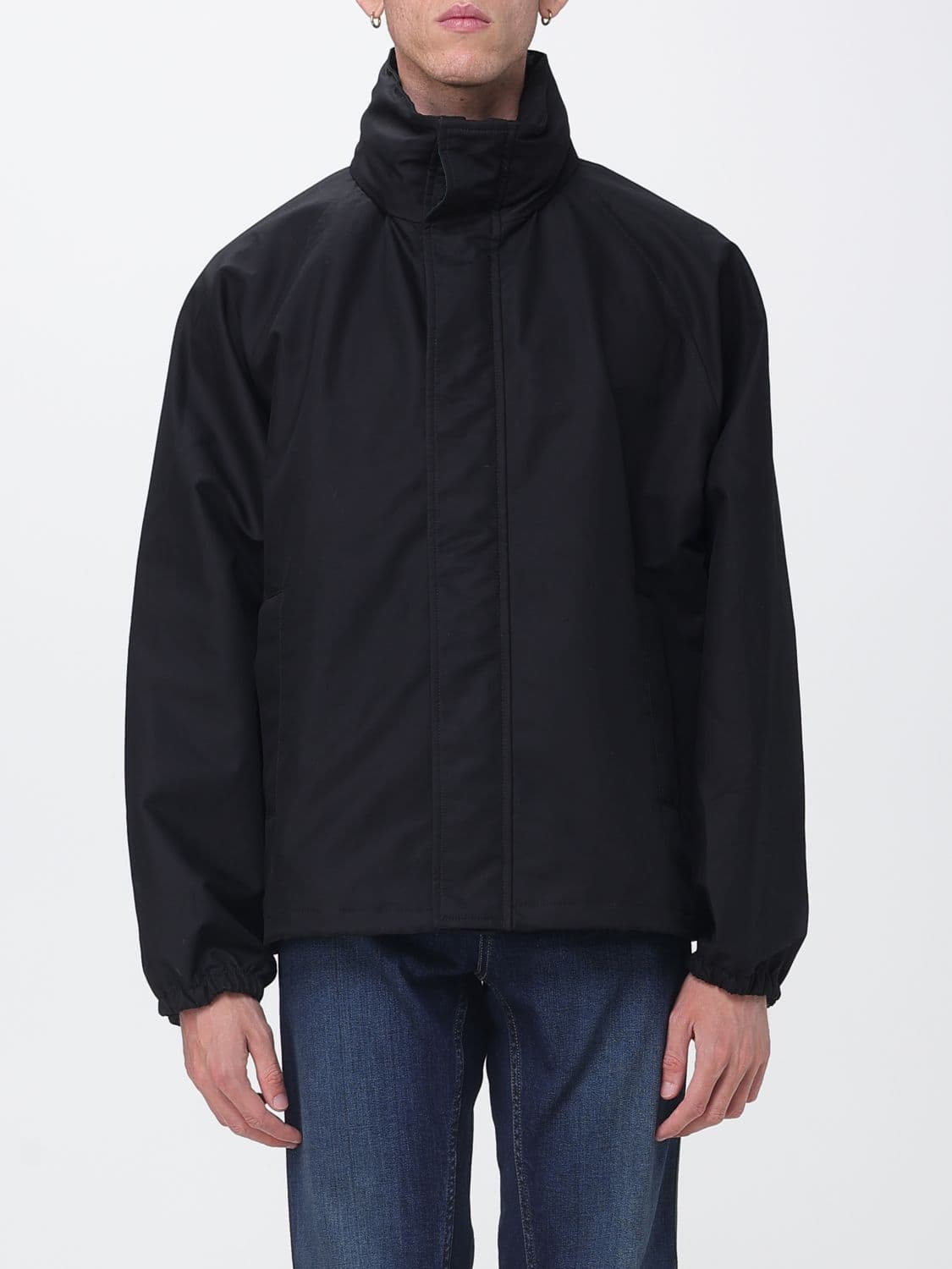 Gucci Monogram Cotton Canvas Windbreaker Jacket with Packable Hood and High Neck