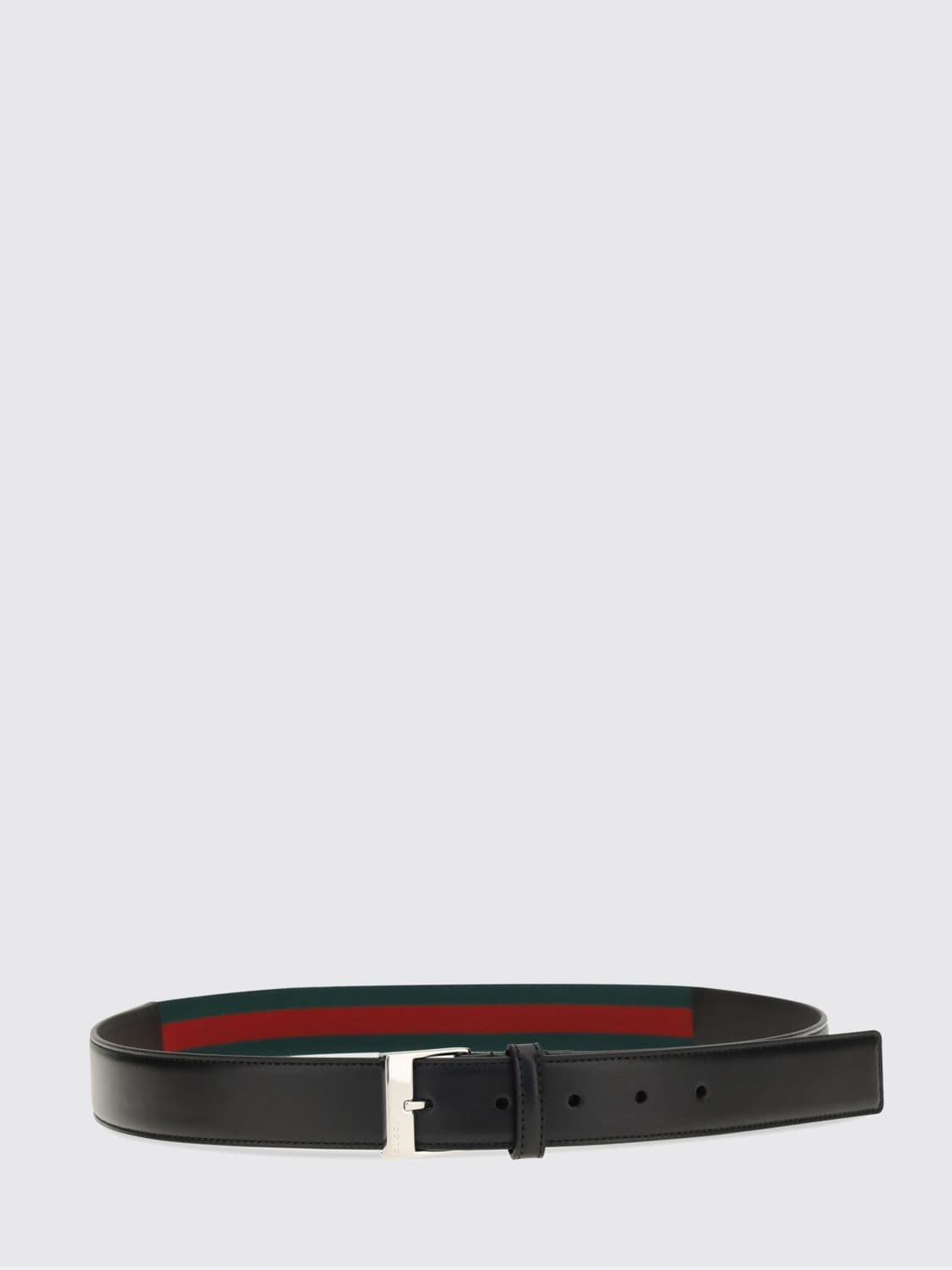 Gucci Adjustable Leather and Technical Fabric Belt with Web Detail