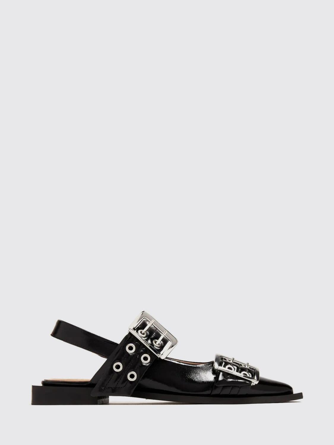 Ganni Mary Jane Slingback Ballet Flats in Recycled Polyester
