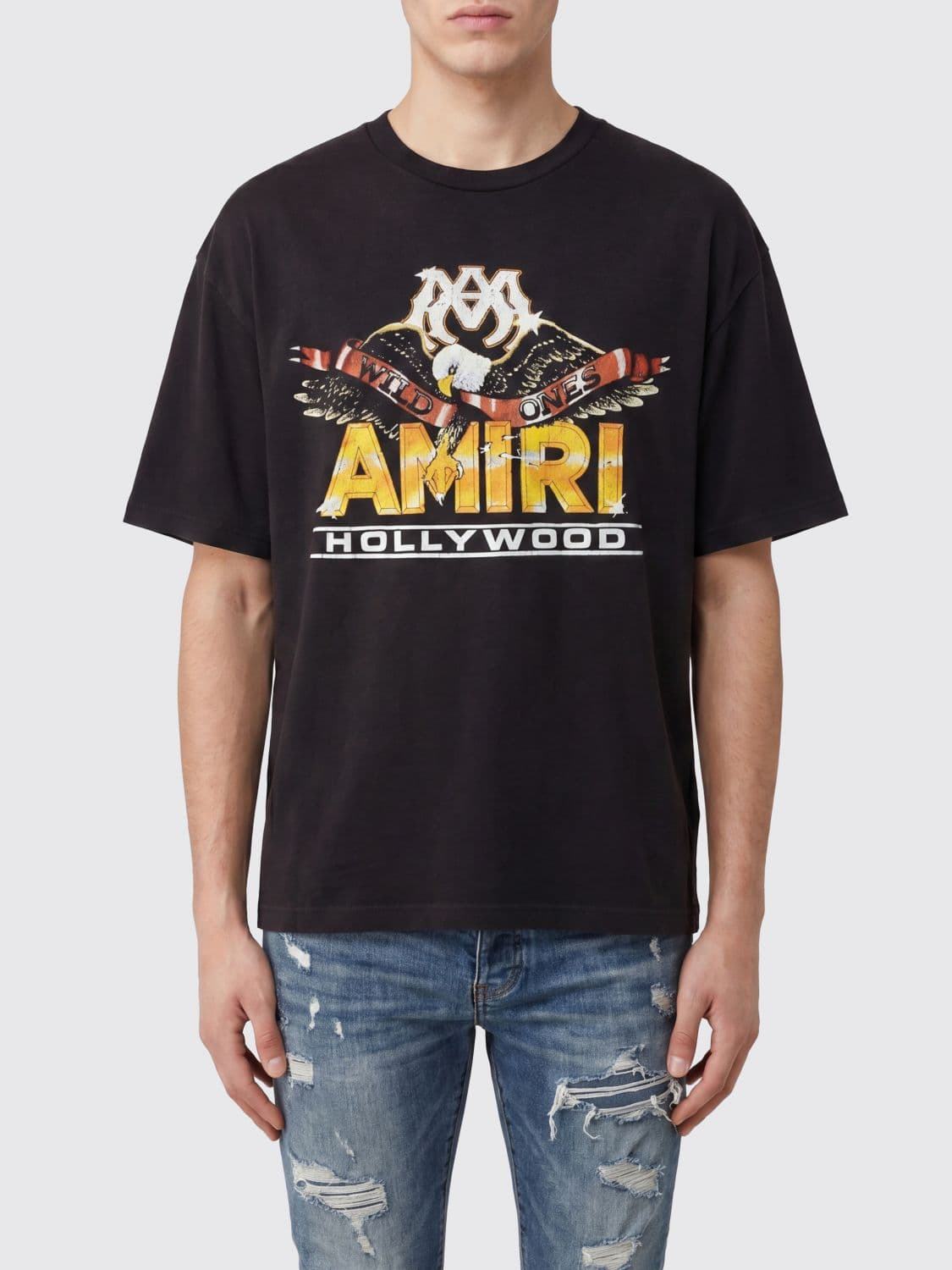 Amiri Dropped-Shoulder Cotton T-Shirt with Graphic Logo Print
