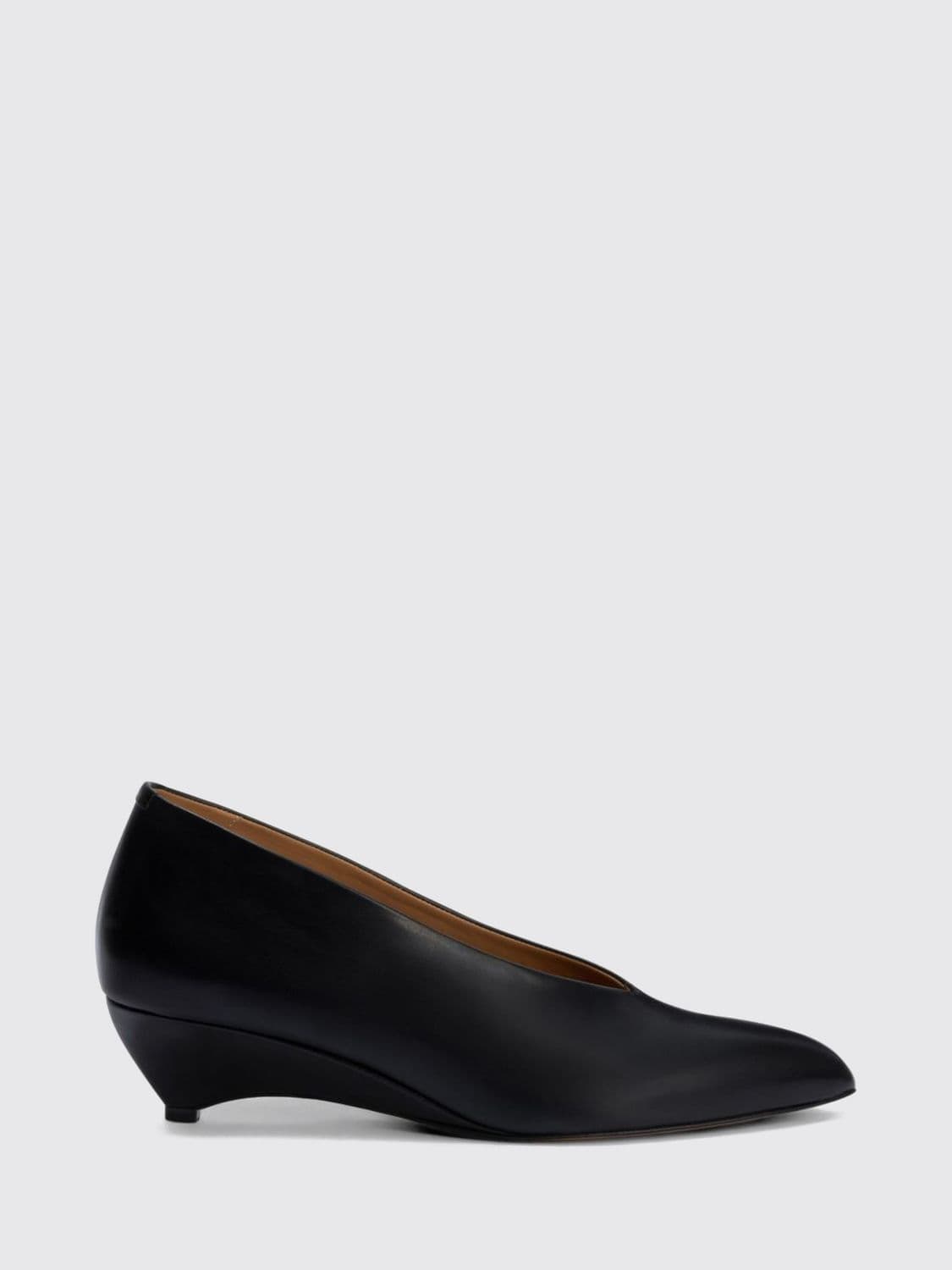 Jil Sander Arc Calf Leather Pumps with Low Sculptural Heel