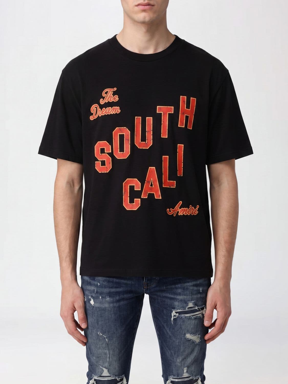 Amiri Vintage-Style Dropped-Shoulder T-Shirt with Slogan Print