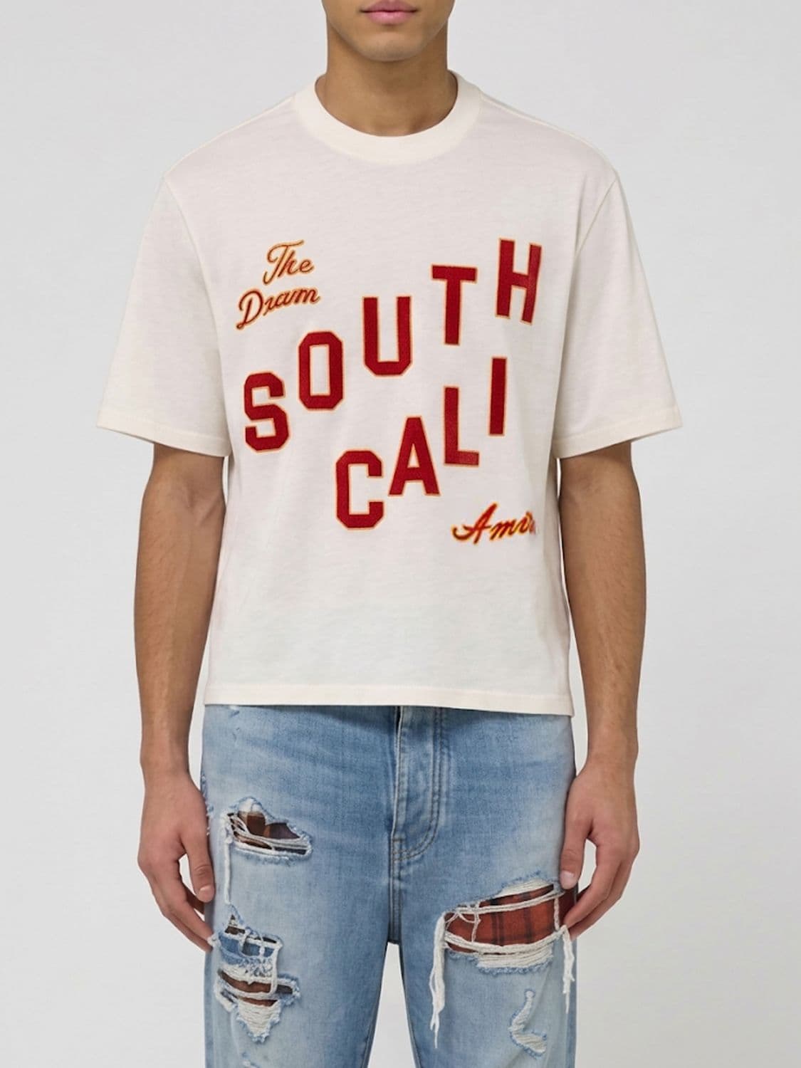 Amiri Vintage-Style Dropped-Shoulder T-Shirt with Slogan Print · L