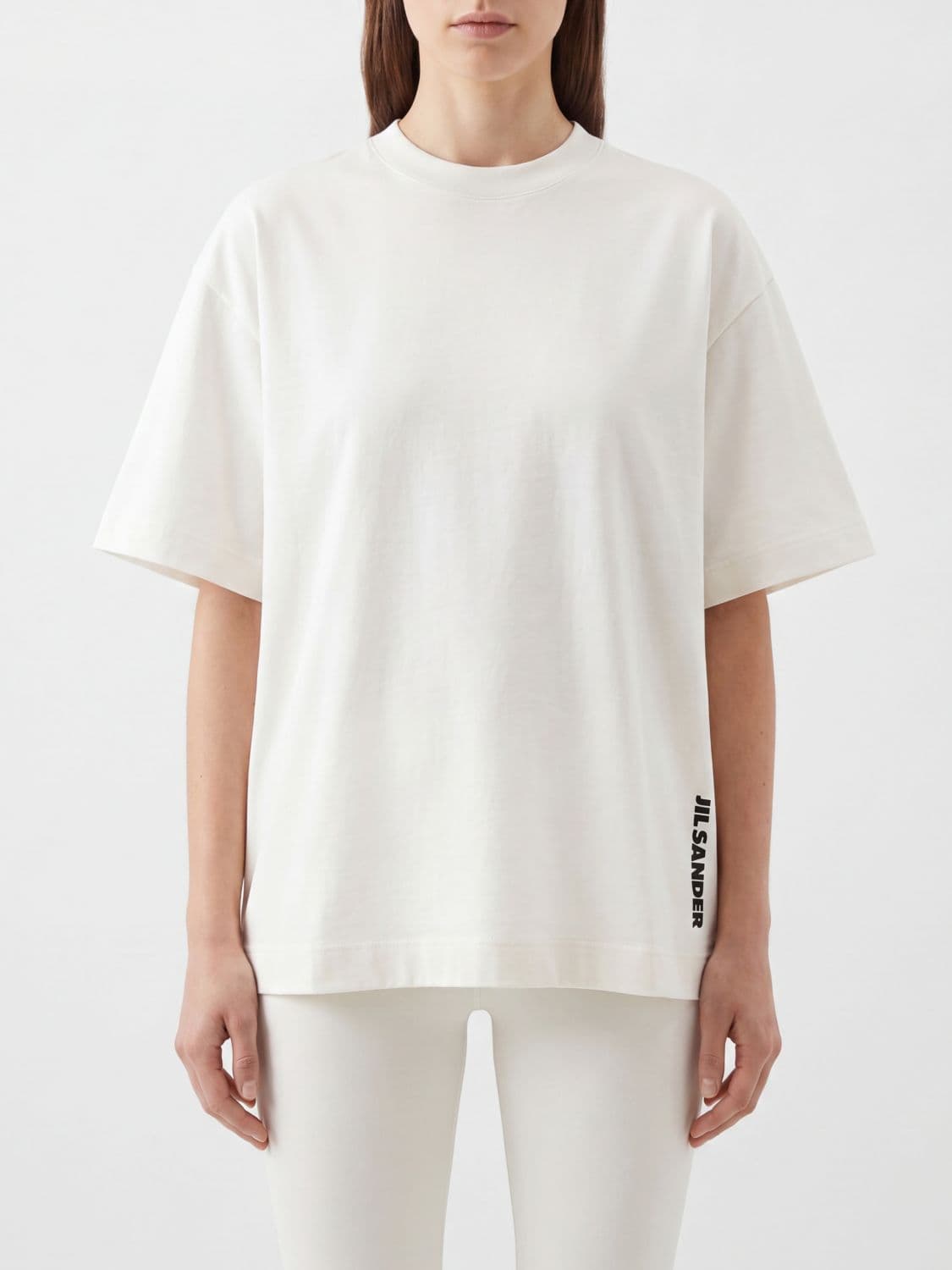 Jil Sander Relaxed Fit Cotton T-Shirt with Contrasting Logo