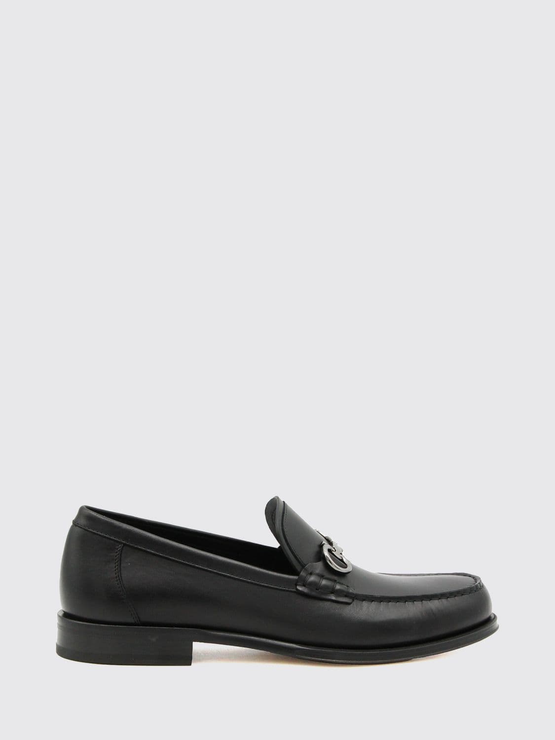 Ferragamo Gancini Smooth Calf Leather Penny Loafers with Leather Sole