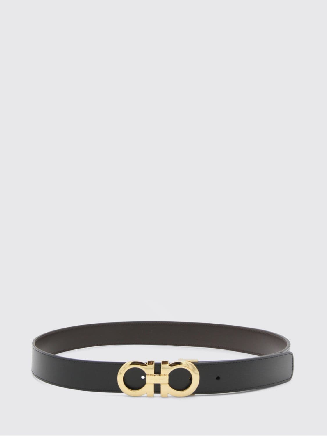 Ferragamo Reversible and Adjustable Leather Belt with Gancini Buckle