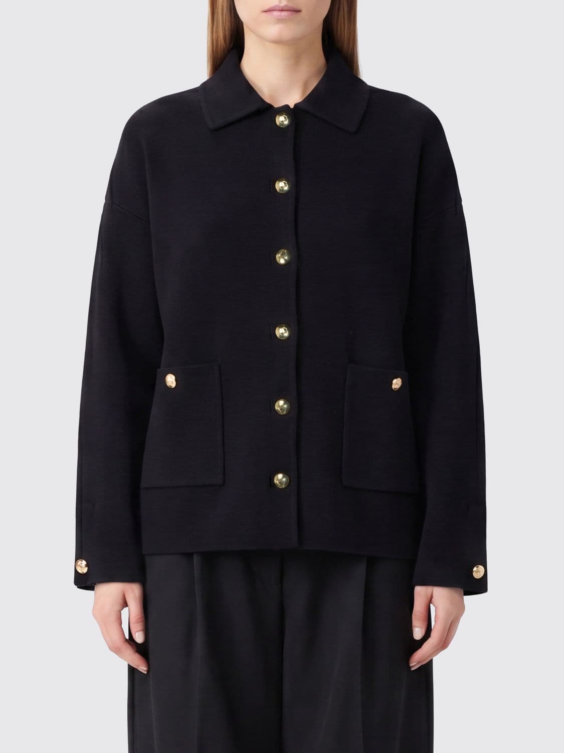 Anine Bing Luca Wool and Cashmere Shirt Jacket with Patch Pockets