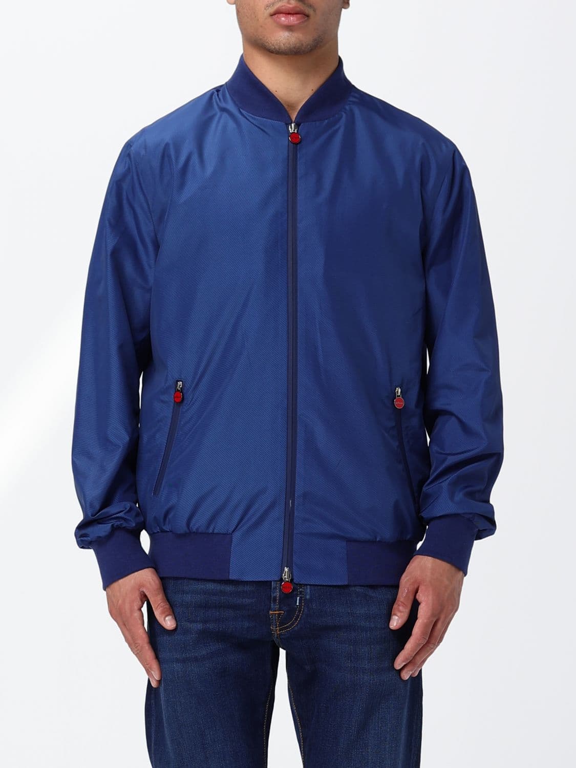 Kiton Stretch Technical Fabric Bomber Jacket with Zip Closure · 50