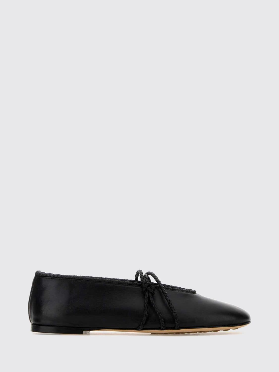 Bottega Veneta Lambskin Mary Jane Ballet Flats with Woven Straps