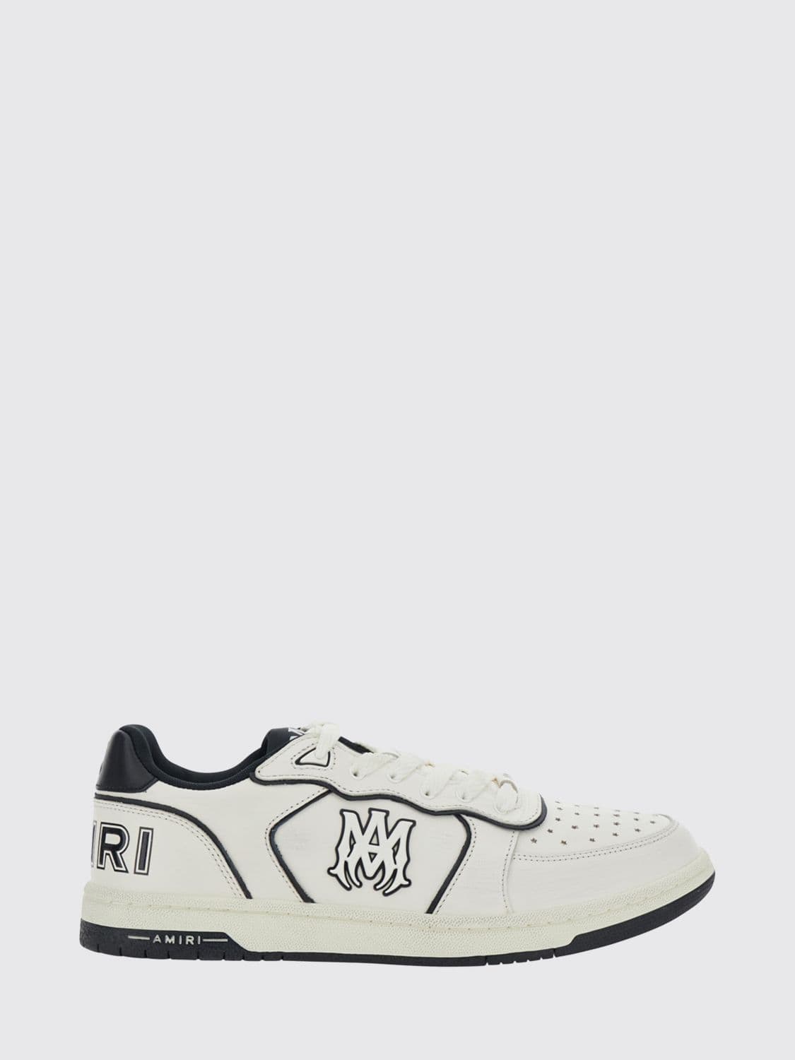 Amiri Newport Low-Top Trainers in Smooth Leather with Perforated Toe and Contrast Logo