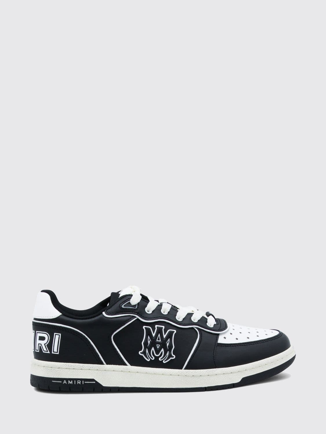 Amiri Newport Low-Top Trainers in Smooth Leather with Perforated Toe and Contrast Logo